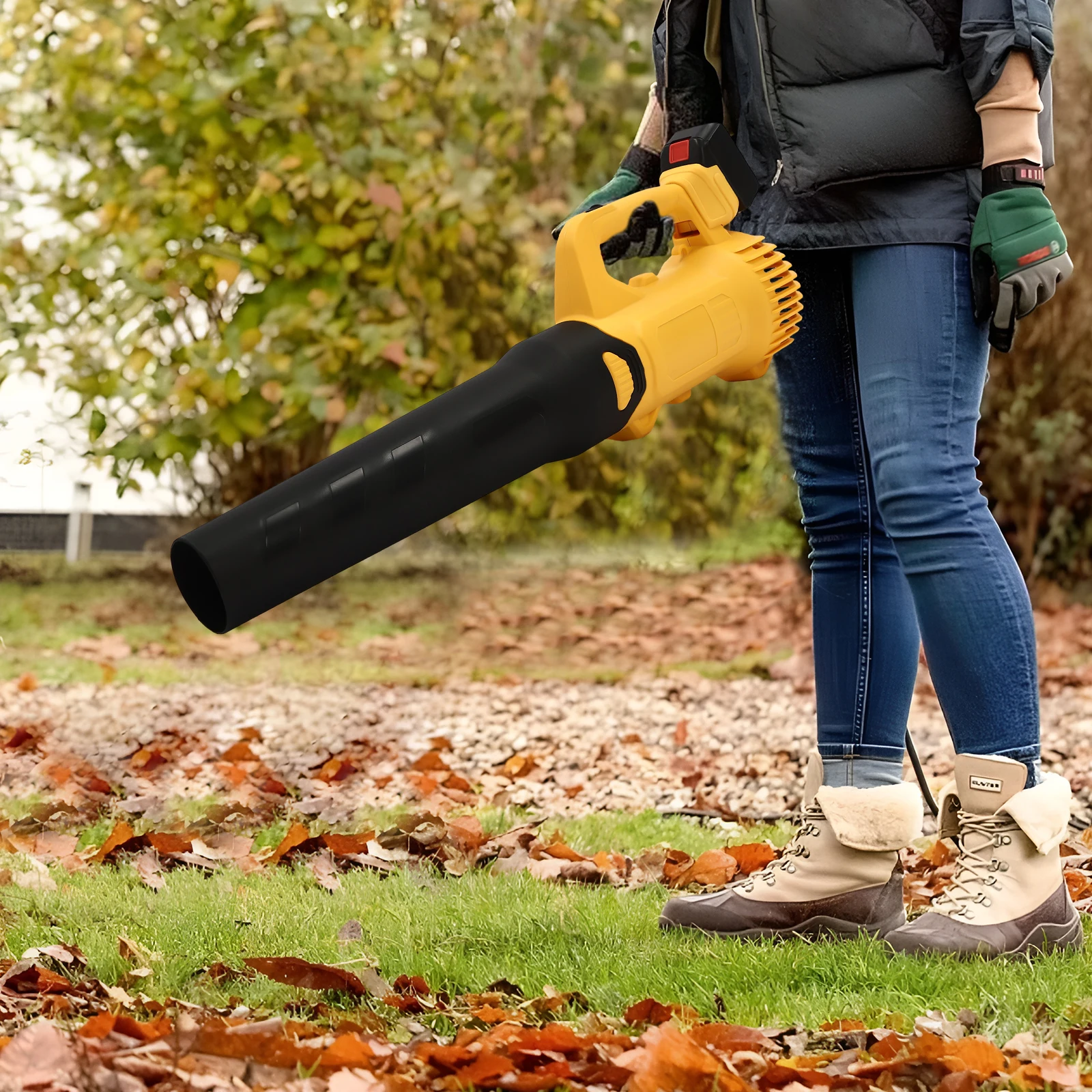 Cordless Leaf Blower Cordless Hand Blower Leaf Blower With 2 Batteries 3000W Used On Construction Sites Yards Lawns And Gardens