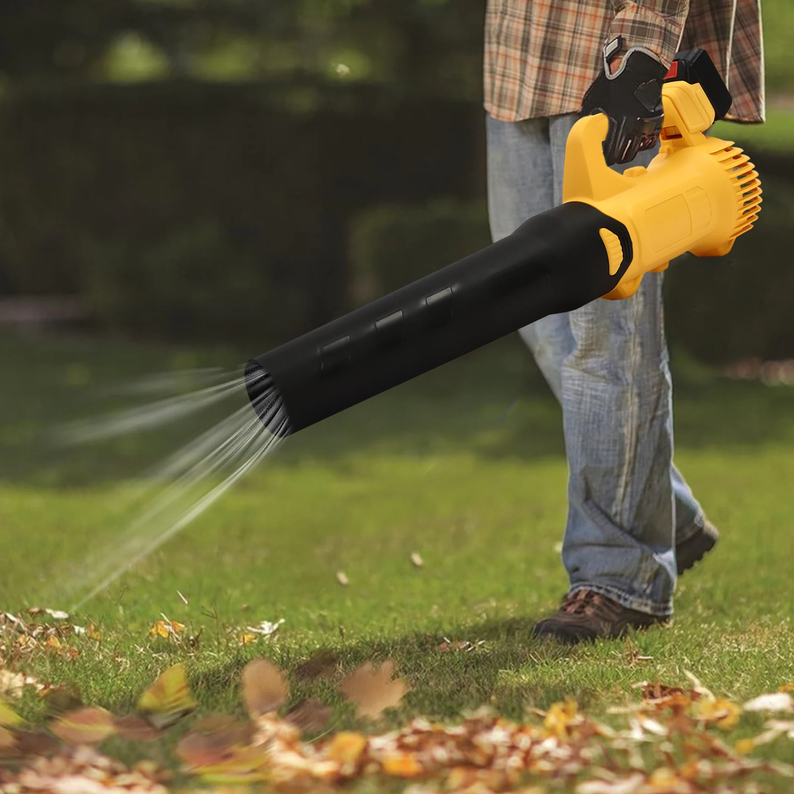 Cordless Leaf Blower Cordless Hand Blower Leaf Blower With 2 Batteries 3000W Used On Construction Sites Yards Lawns And Gardens