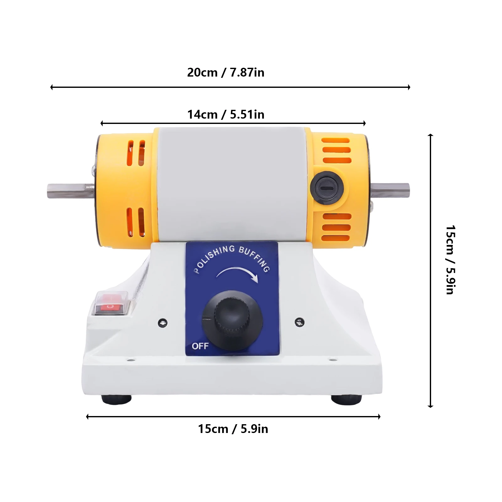 320W Jewelry Polisher Adjustable Speed with Cloth Wheels Polishing Machine, Multi-Function Bench Buffer Polisher, EU Plug