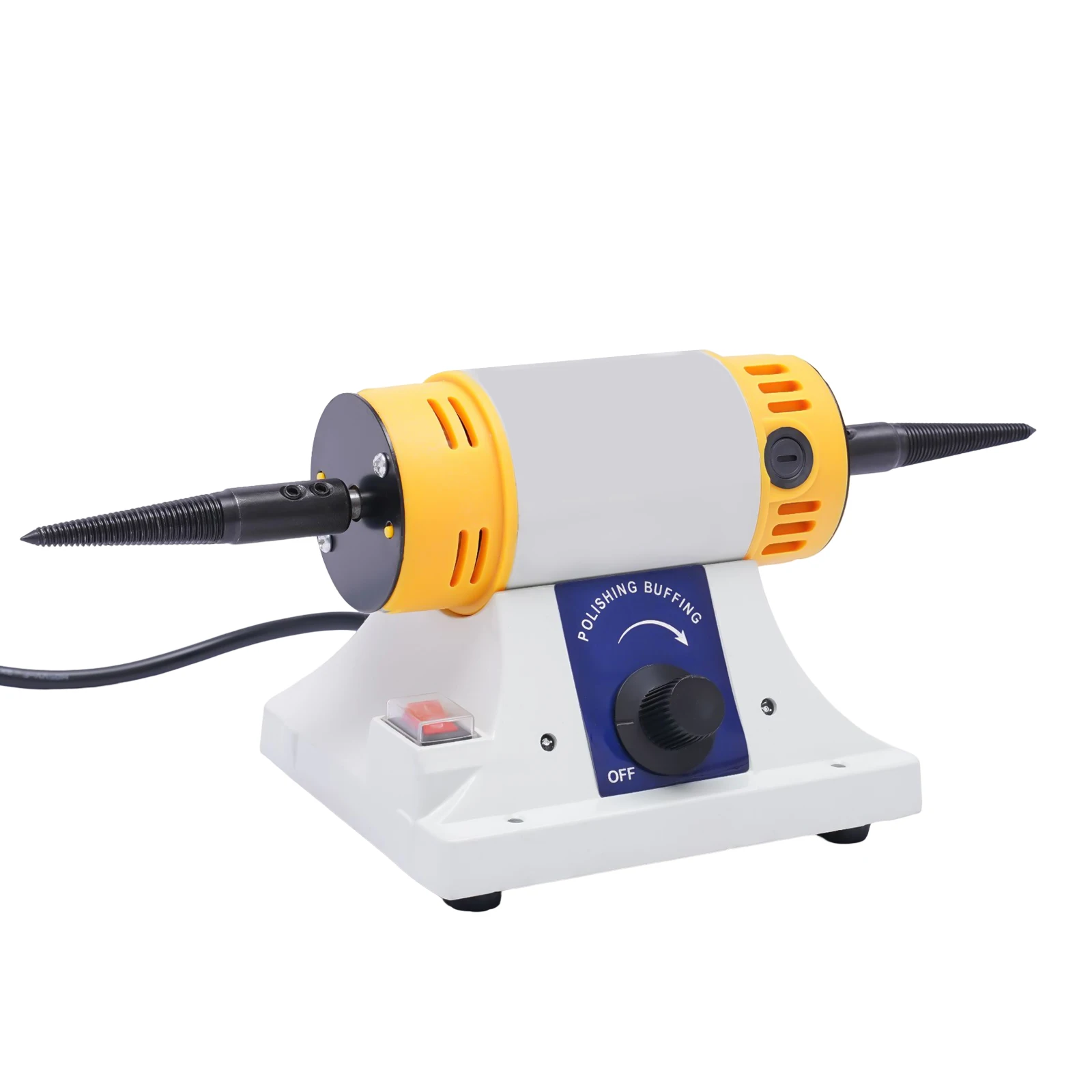 320W Jewelry Polisher Adjustable Speed with Cloth Wheels Polishing Machine, Multi-Function Bench Buffer Polisher, EU Plug