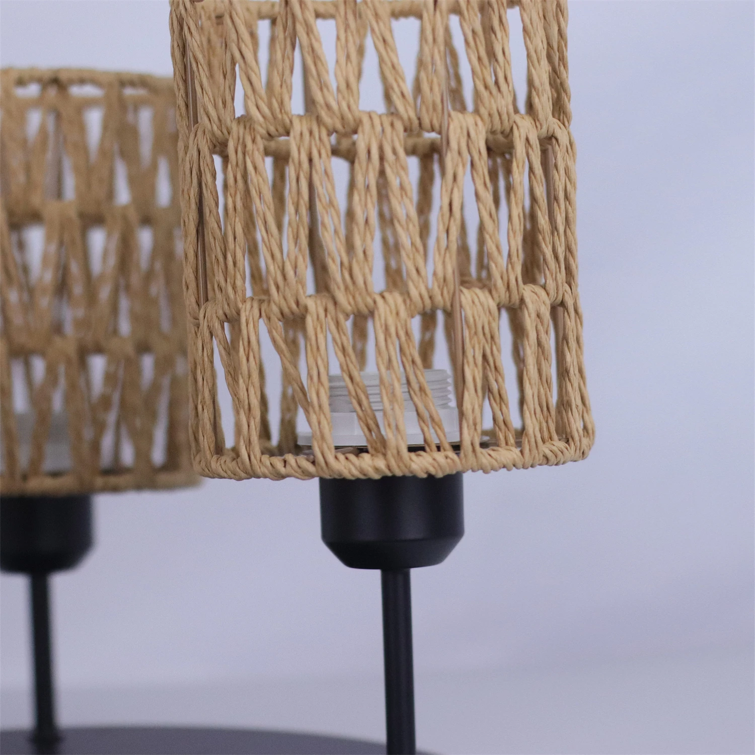 JOYINLED Handmade Rattan Ceiling Lamp Woven Boho Chandelier with E27 Socket Wicker Pendant Light for Bedroom Dining Hallway