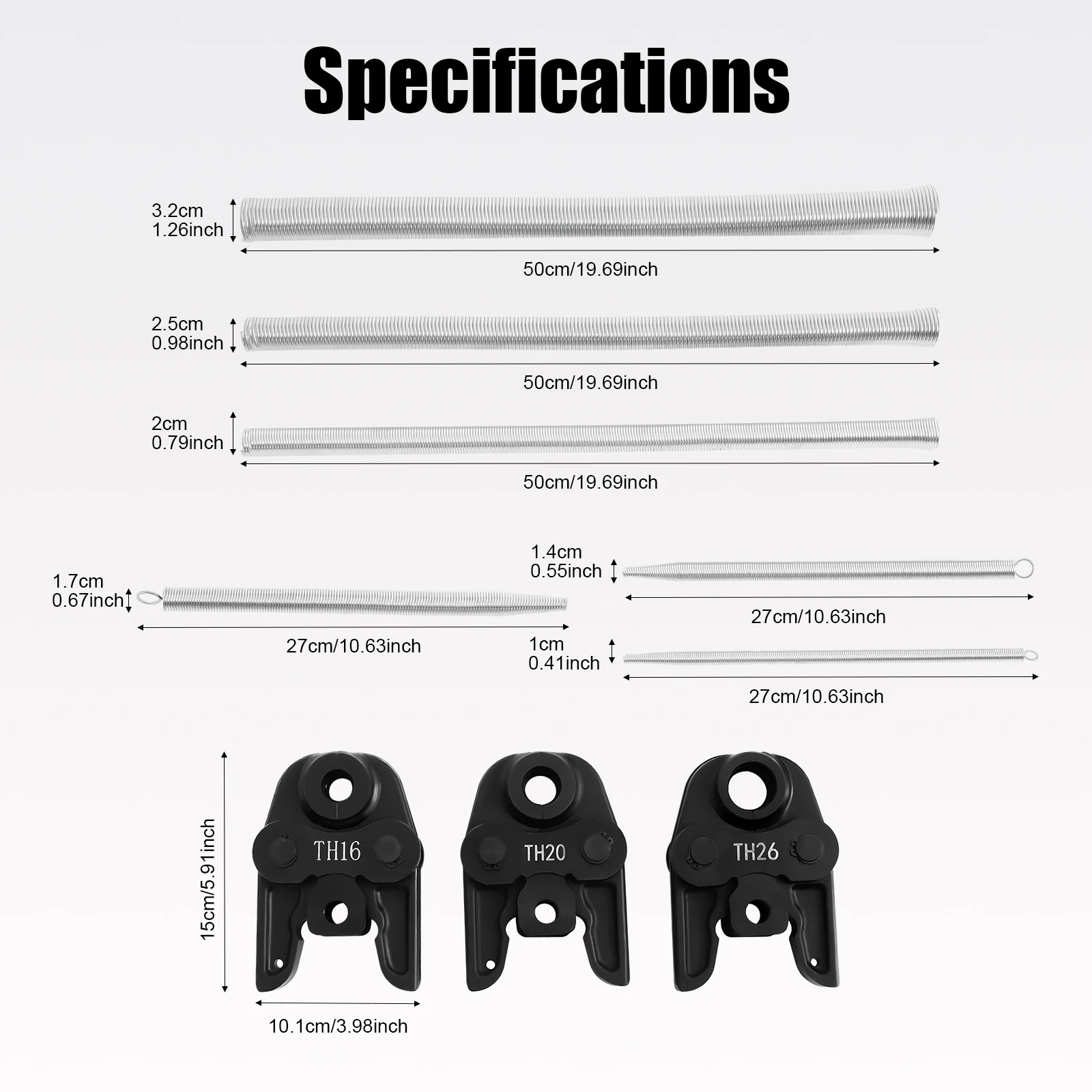 Professional Grade Crimp Tool Set, 3-in-1 Alloy Steel Jaws (TH16/TH20/TH26) for Copper/PEX/PB Pipes! with Round Expansion Device