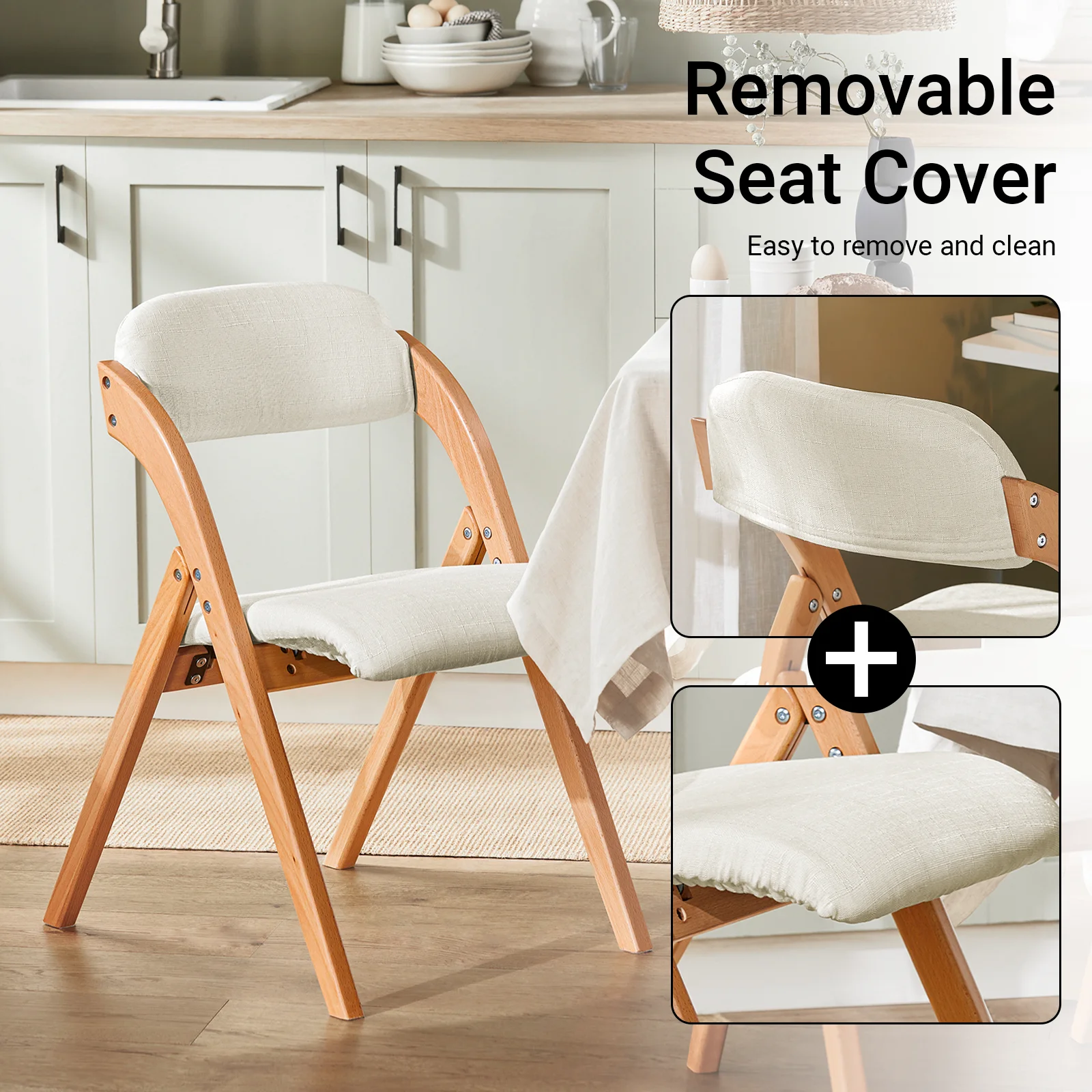 Sobuy Fst92 Folding Chairs Kitchen Chairs with Padded Seat and Backrest Seating Group Guest Chairs