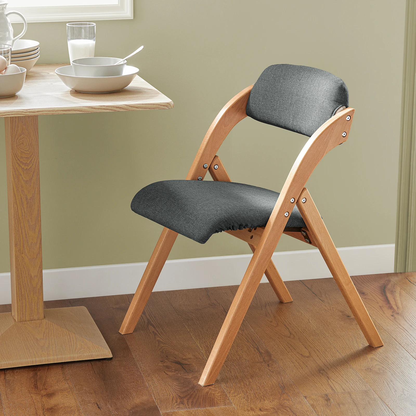 Sobuy Fst92 Folding Chairs Kitchen Chairs with Padded Seat and Backrest Seating Group Guest Chairs