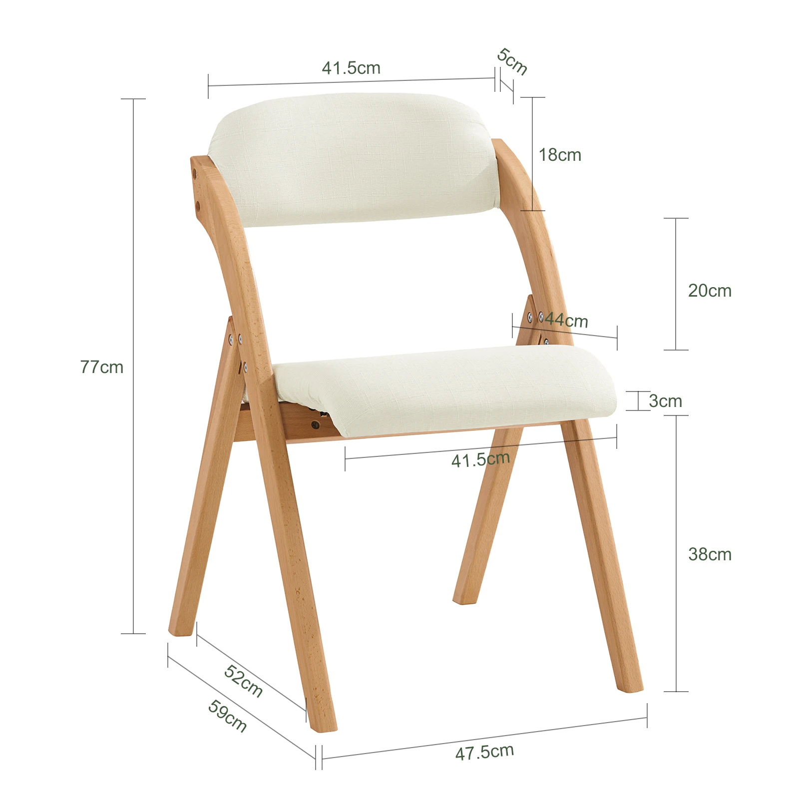 Sobuy Fst92 Folding Chairs Kitchen Chairs with Padded Seat and Backrest Seating Group Guest Chairs