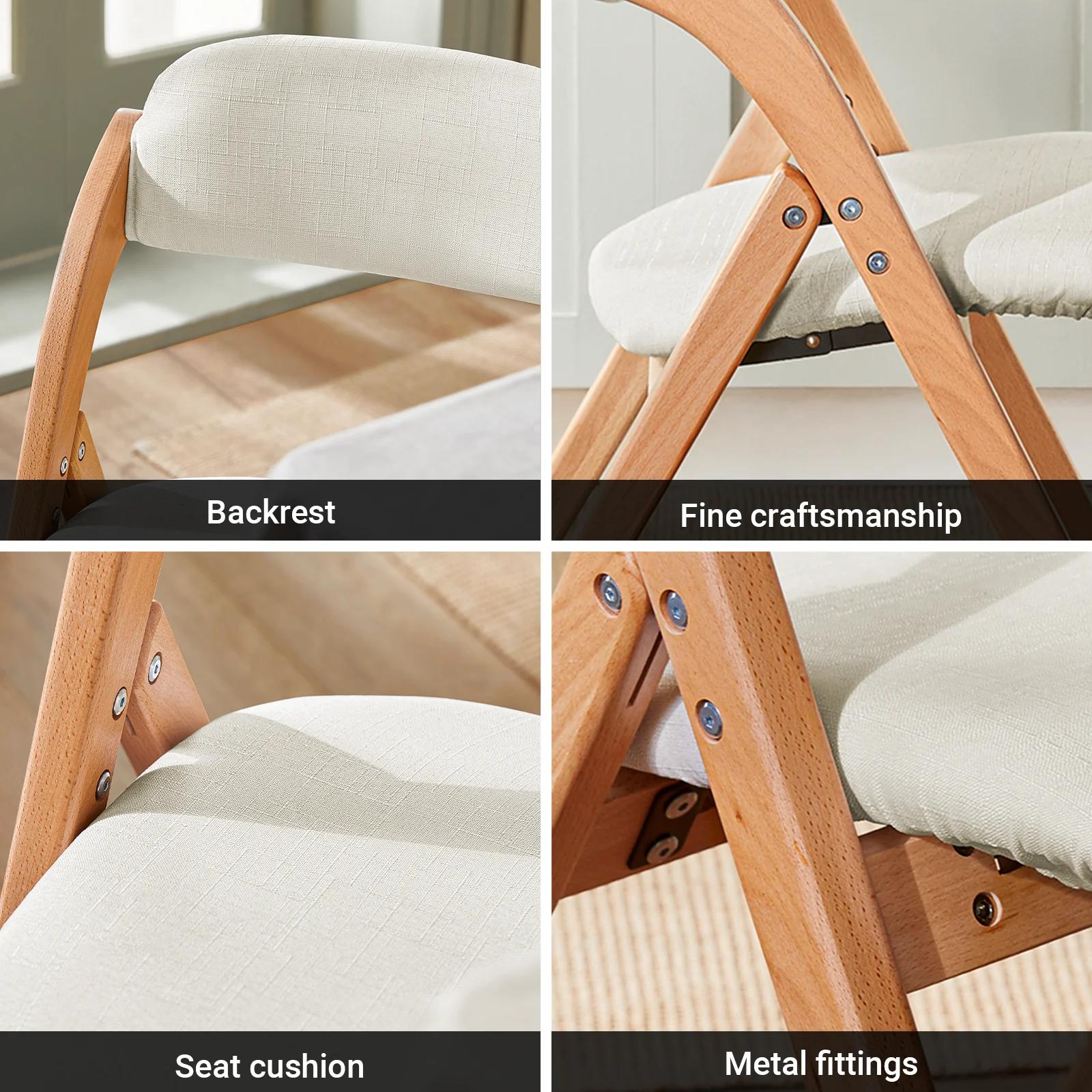 Sobuy Fst92 Folding Chairs Kitchen Chairs with Padded Seat and Backrest Seating Group Guest Chairs