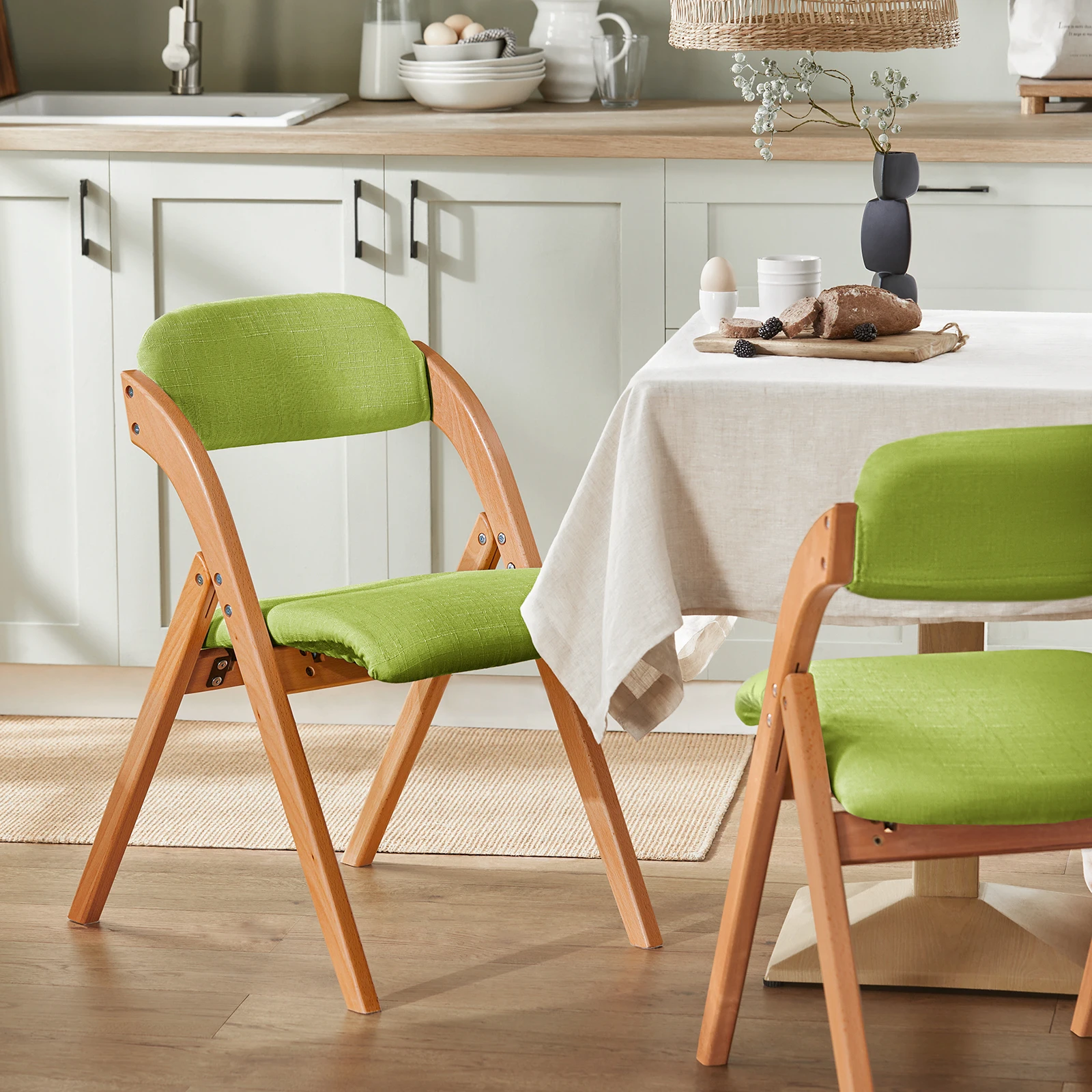 Sobuy Fst92 Folding Chairs Kitchen Chairs with Padded Seat and Backrest Seating Group Guest Chairs