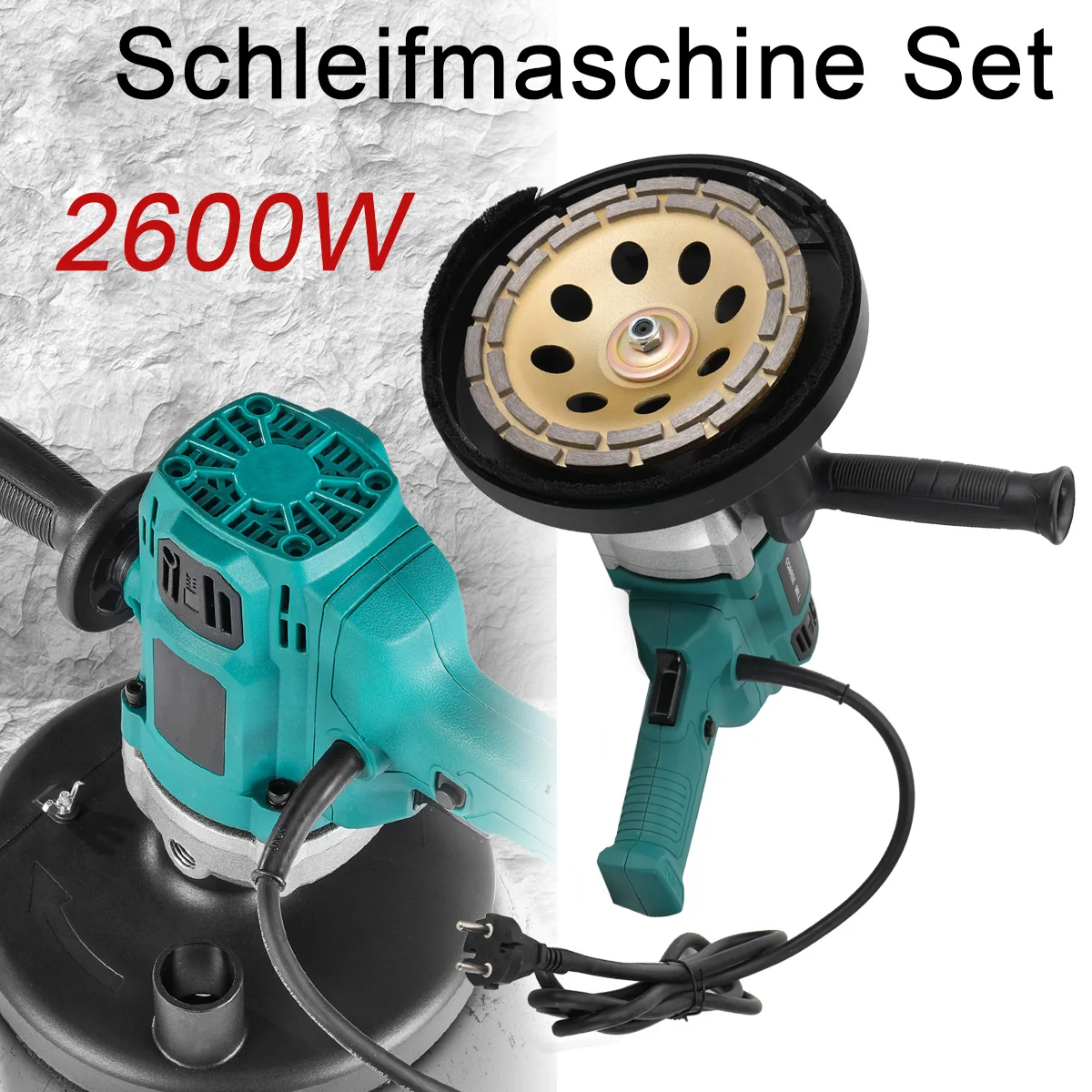 Concrete Grinder Cement Block Grinder Wall Planer Multi-Function Rough Grinder Polishing Machine High-Power Concrete Grinding