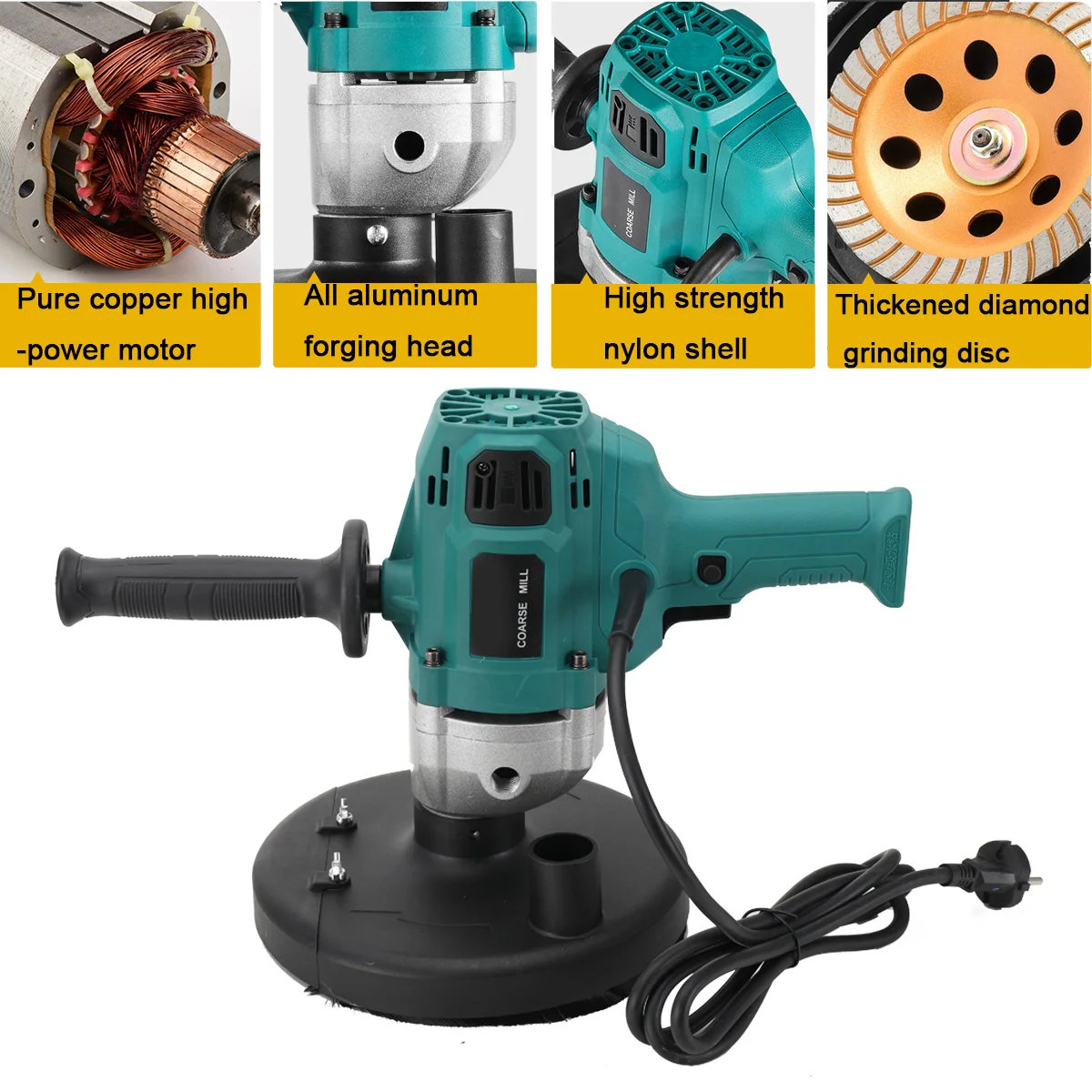 Concrete Grinder Cement Block Grinder Wall Planer Multi-Function Rough Grinder Polishing Machine High-Power Concrete Grinding