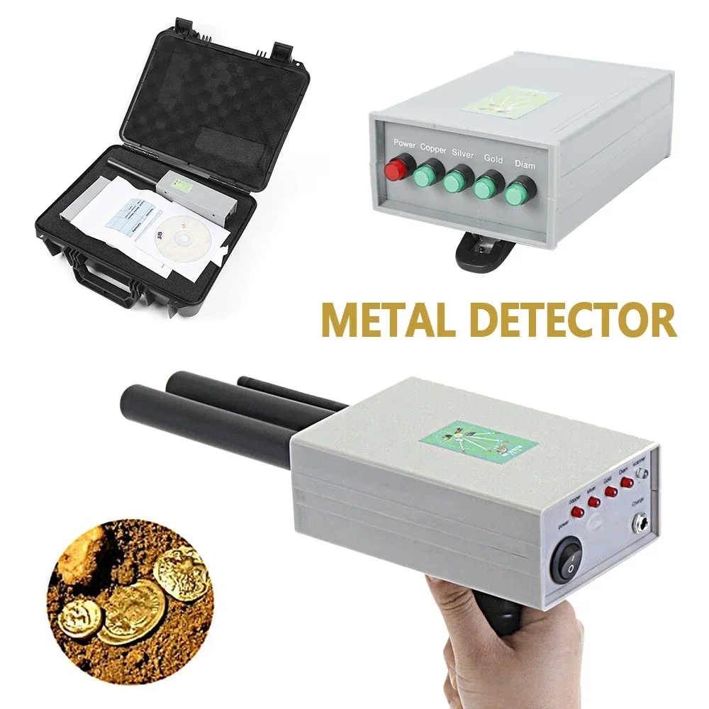 20M Depth Metal Detector, 1000M Range 5.6-6KHz Transmitter, Treasure Hunter for Gold Silver, Dual-Probe Portable