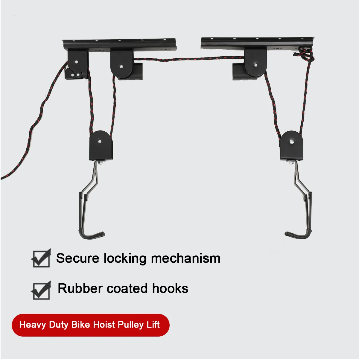 60KG Ceiling Mounted Cycle Bicycle Lift Holder Bike Lift Ceiling Hoist Wall Mount Rack Bike Hooks Hanging Pulley System
