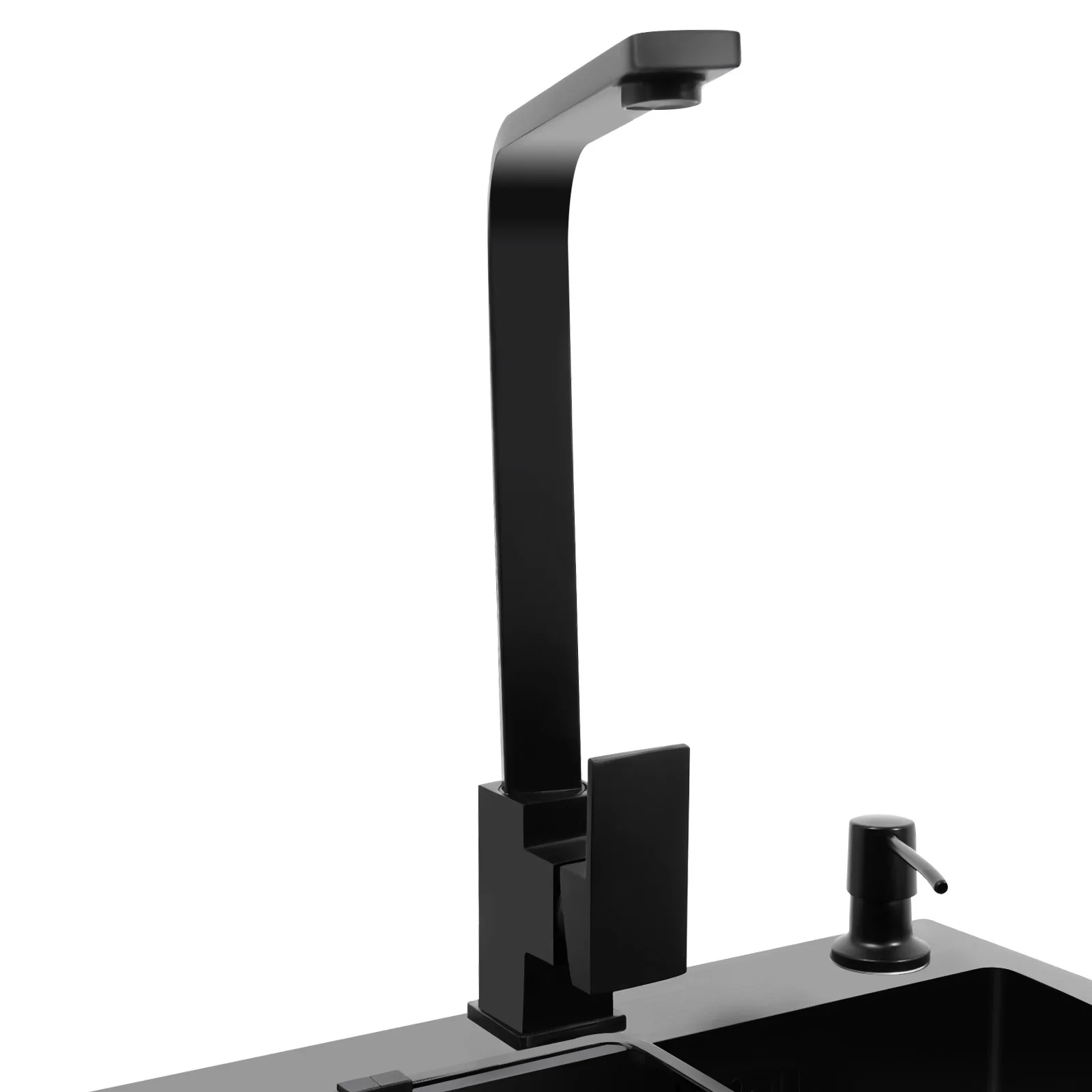 45x40cm 201 Stainless Steel Large Capacity Kitchen Sink Stainless Steel rustproof Sink Faucet with Drains Black