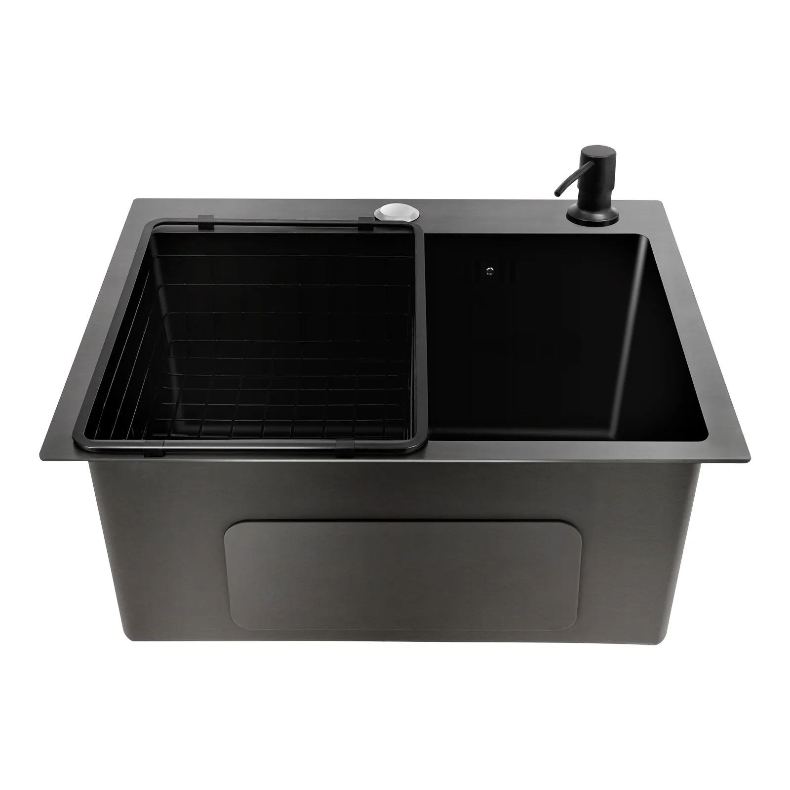 45x40cm 201 Stainless Steel Large Capacity Kitchen Sink Stainless Steel rustproof Sink Faucet with Drains Black