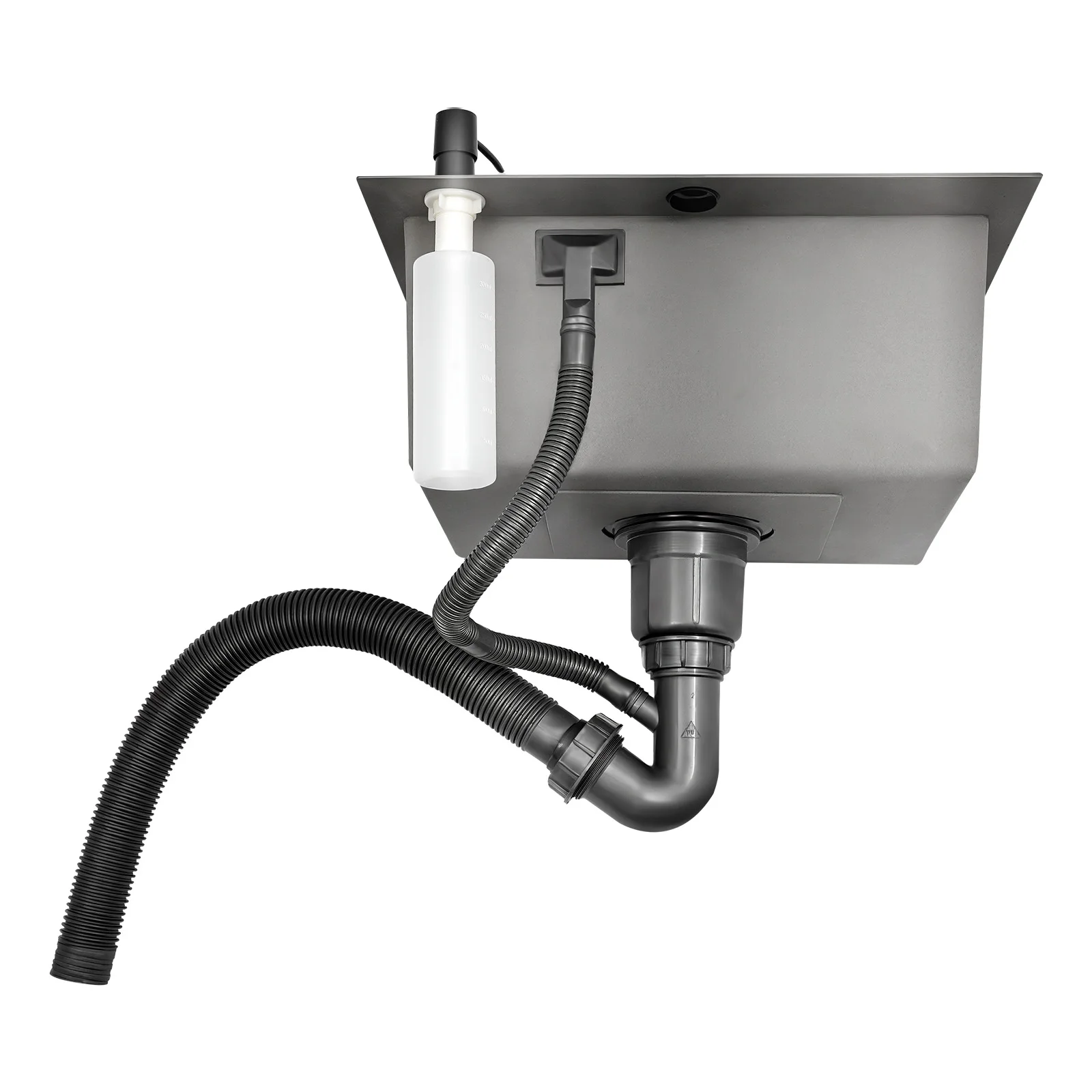 45x40cm 201 Stainless Steel Large Capacity Kitchen Sink Stainless Steel rustproof Sink Faucet with Drains Black