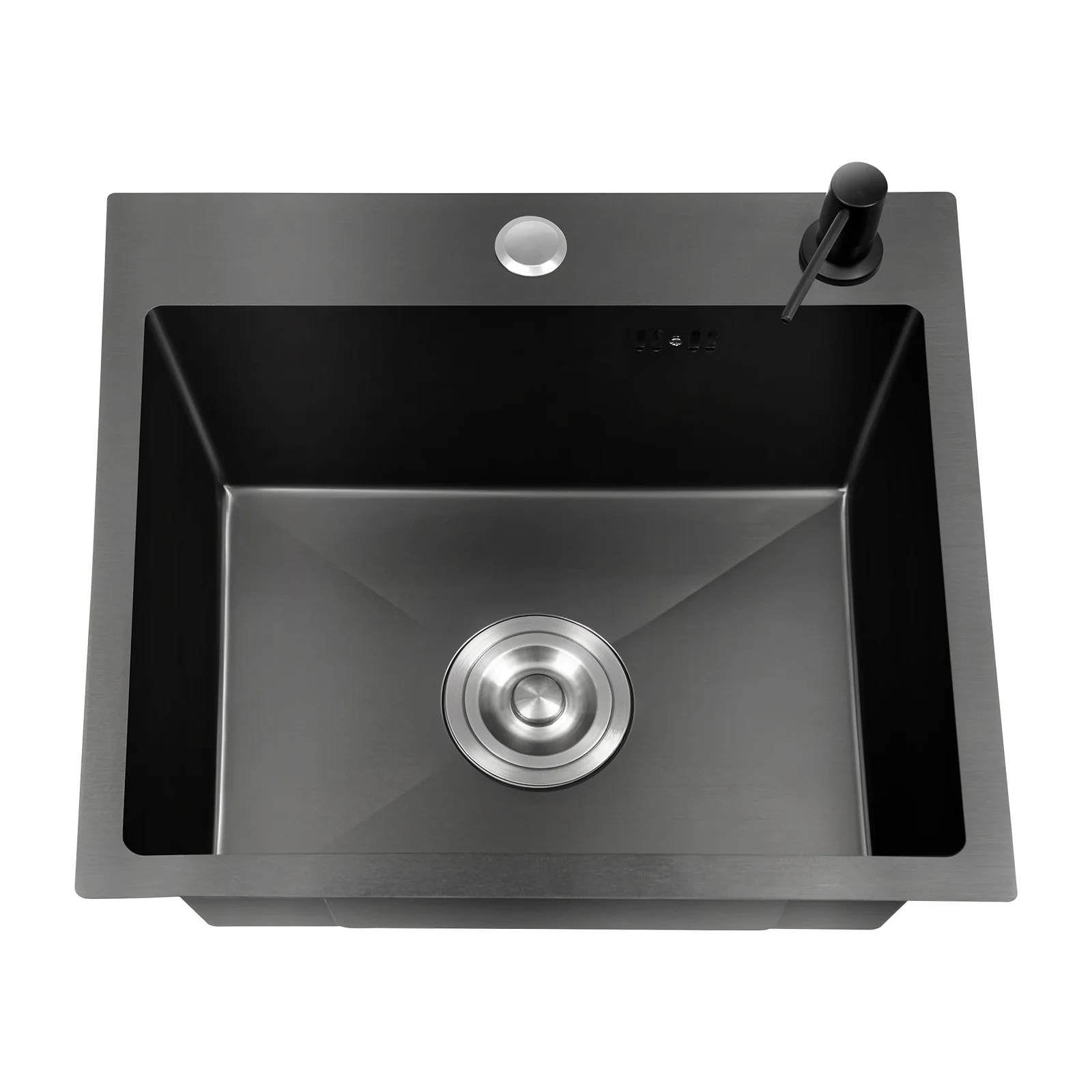 45x40cm 201 Stainless Steel Large Capacity Kitchen Sink Stainless Steel rustproof Sink Faucet with Drains Black