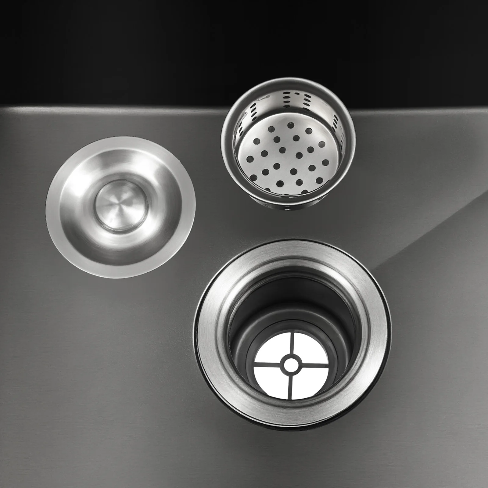 45x40cm 201 Stainless Steel Large Capacity Kitchen Sink Stainless Steel rustproof Sink Faucet with Drains Black