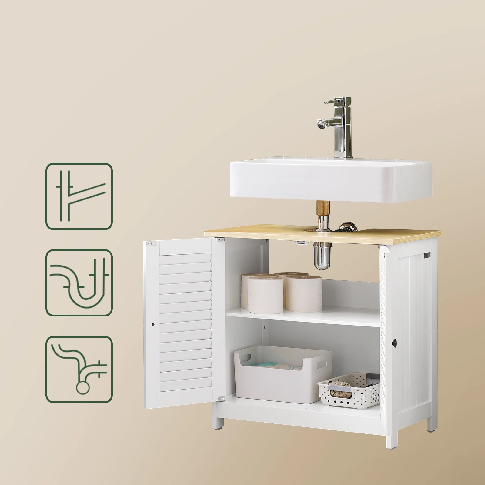 Sobuy Frg237 Washbasin Cabinet Bathroom Cabinet under Cabinet Bathroom Furniture