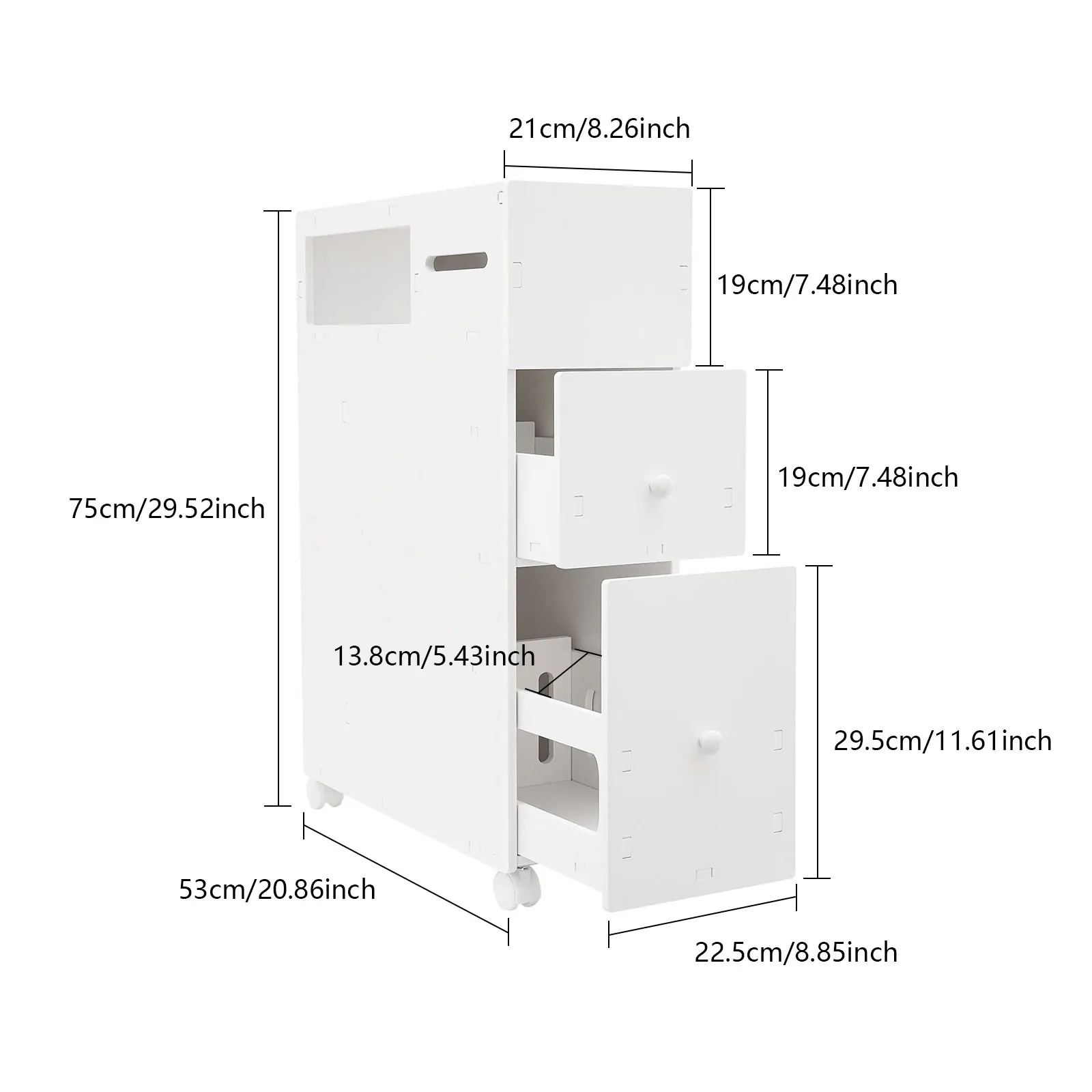 Bathroom Cabinet Narrow Bathroom Shelf Rolling Container Storage Cabinets