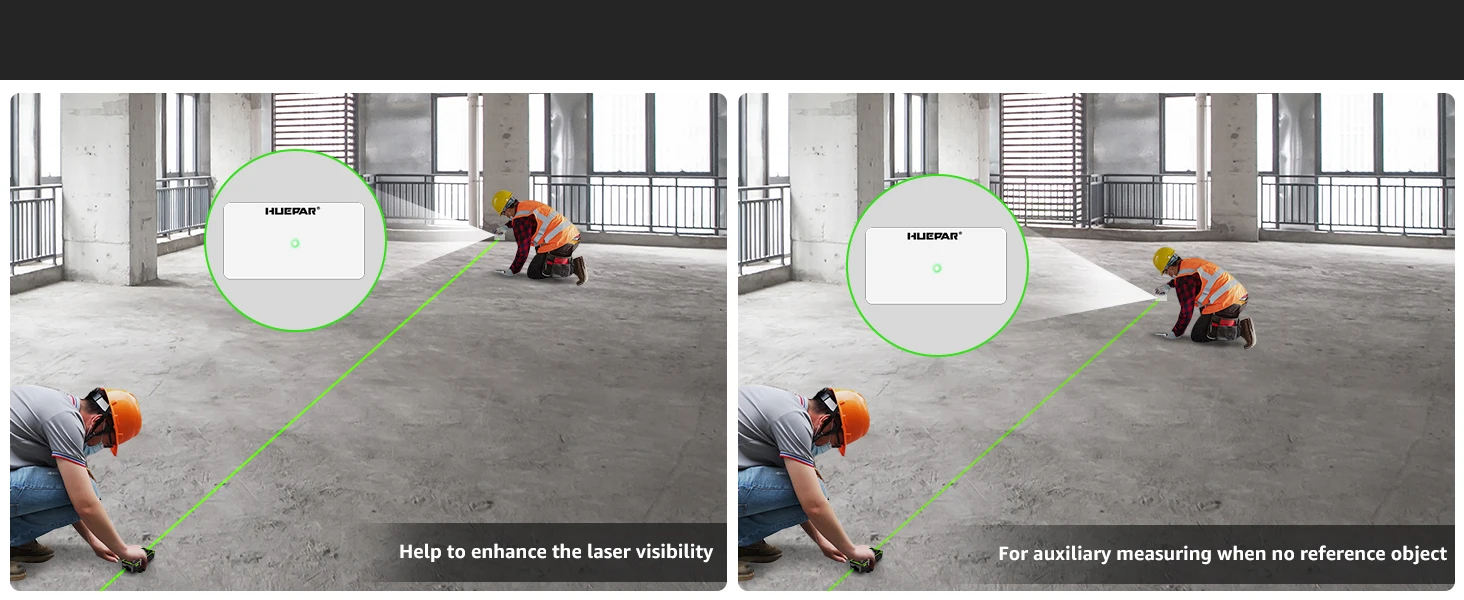 Huepar BLM-100G Dual Laser Rangefinder 200M Green Beam Laser Measure Meter Unit High Accuracy Measurement Tool & LCD Backlit