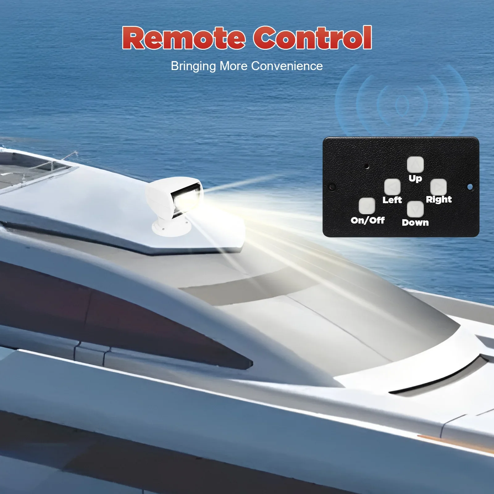 100W 12V Boat Spotlight Marine Halogen Search Spot Lights for Boats,Remote Control Bulb Multi-angled And Long-range Lighting