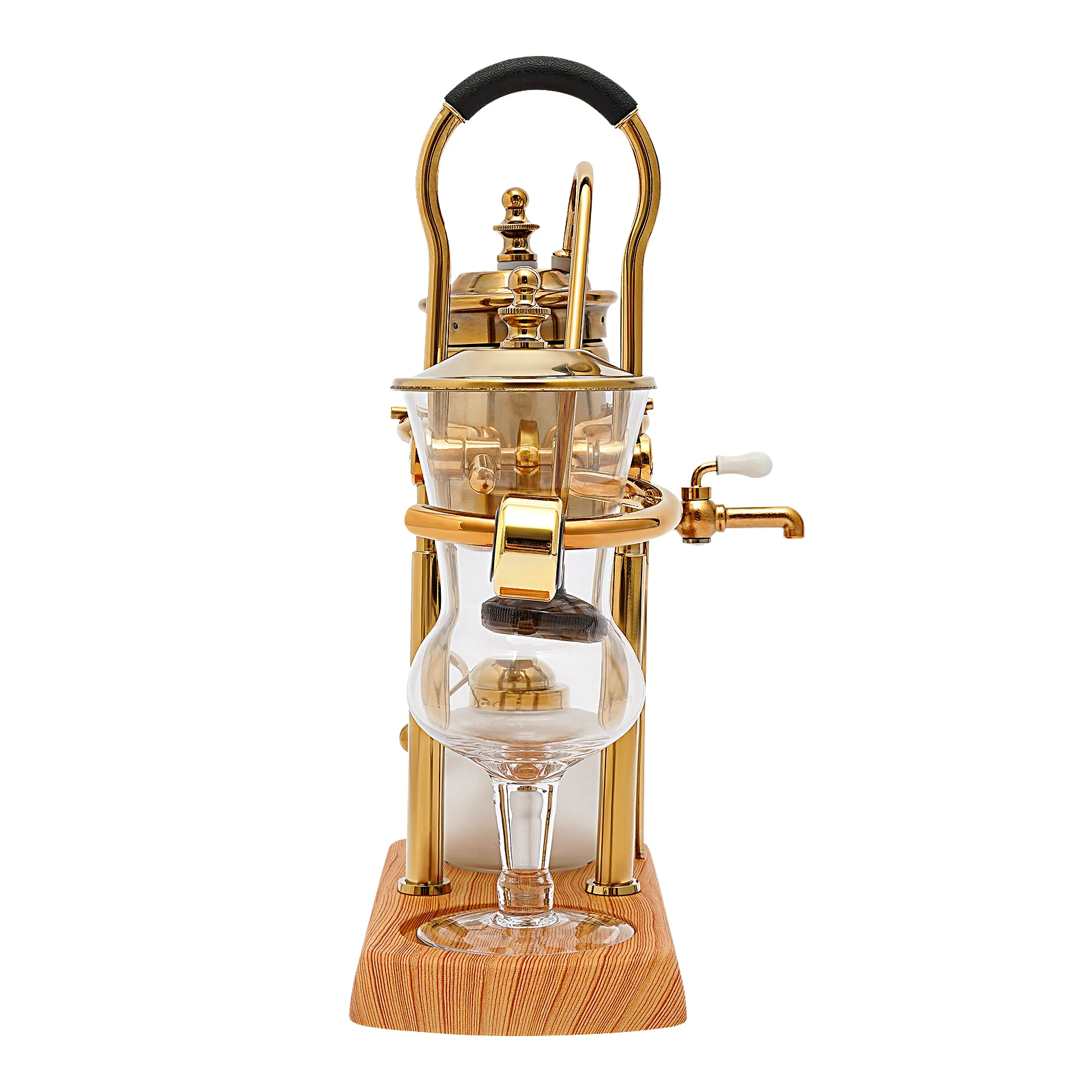 400ml Belgium Royal Family Balance Syphon Unique Gravity Vintage Coffee Maker Vacuum Brewing System Luxury Set Gold