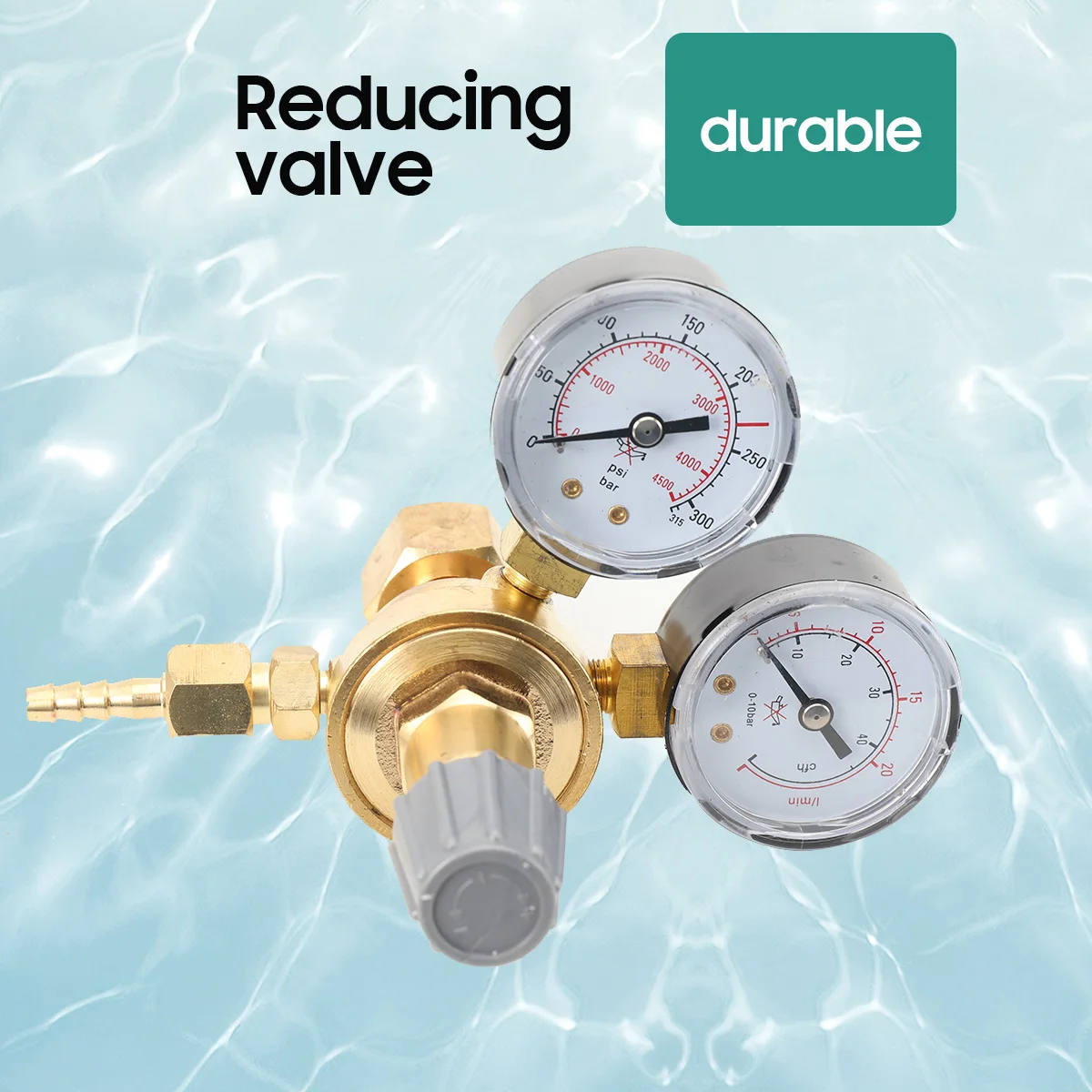 Argon CO2 Gauges Pressure Reducer Mig Flow Meter Control Valve Dual Gauge Welding Regulator