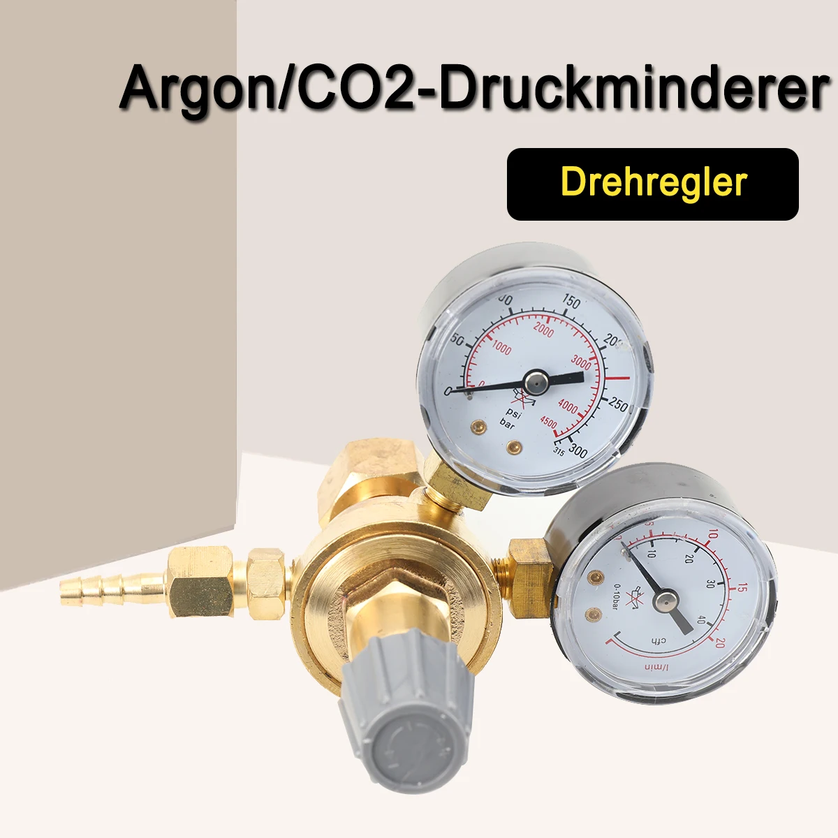 Argon CO2 Gauges Pressure Reducer Mig Flow Meter Control Valve Dual Gauge Welding Regulator