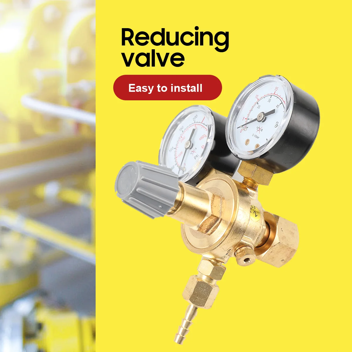 Argon CO2 Gauges Pressure Reducer Mig Flow Meter Control Valve Dual Gauge Welding Regulator