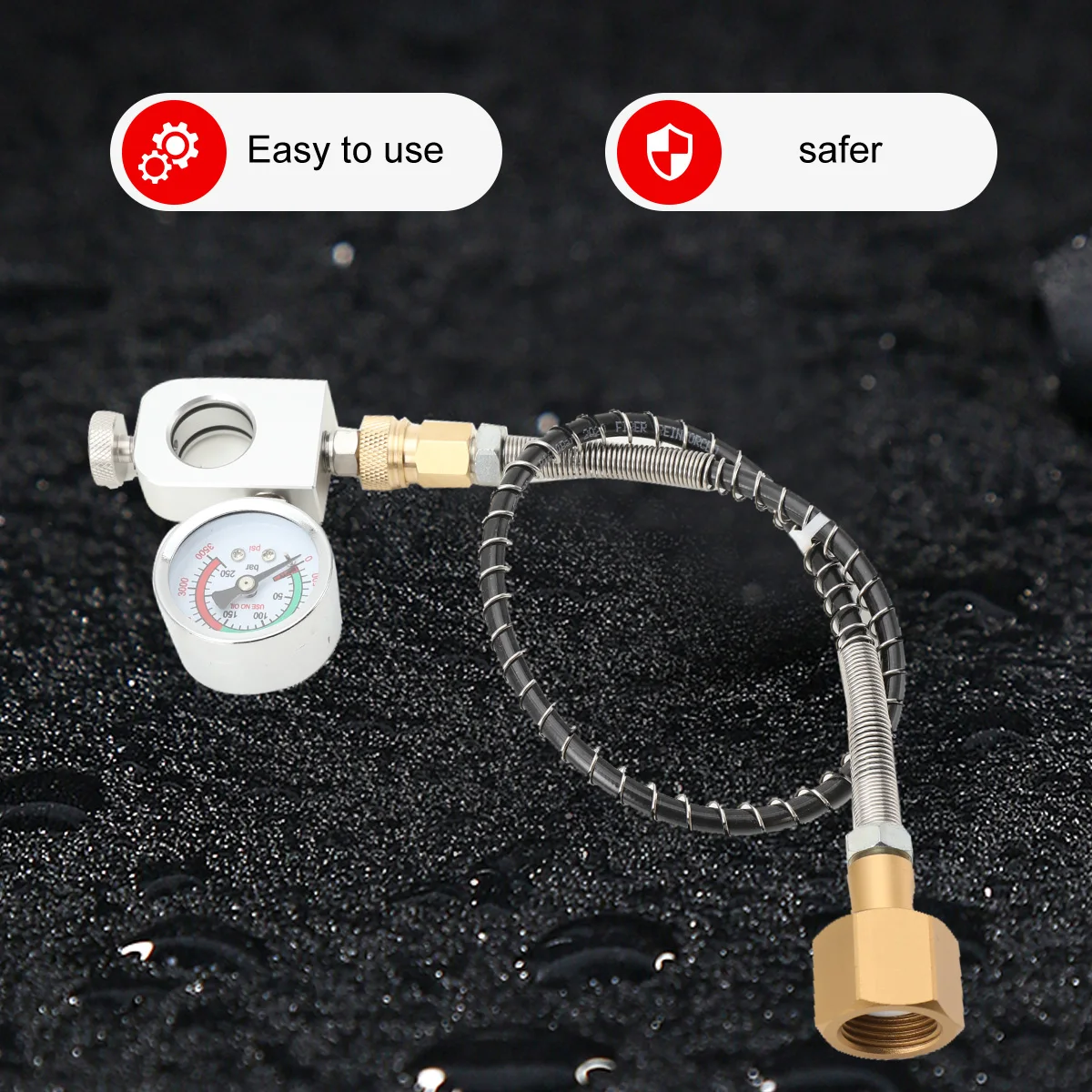Sodastream Soda Bottle Inflation Hose Connector Inflation Valve With Table 1500 PSI Transfer Adapter + 50cm High-Pressure Hose