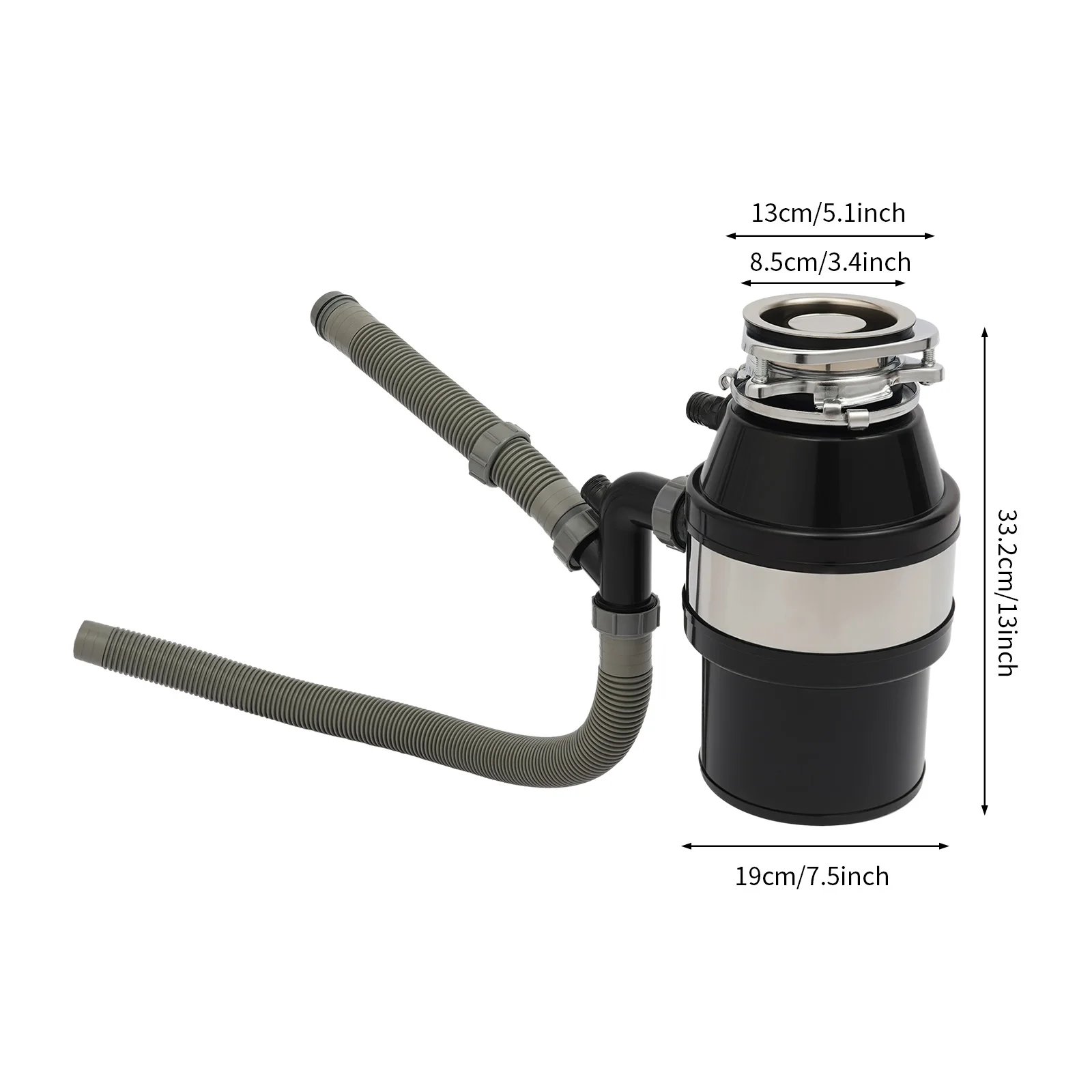 Kitchen Garbage Disposal 560W Stainless Steel Waste Disposer Food Crusher for Residue Processor Home Kitchen