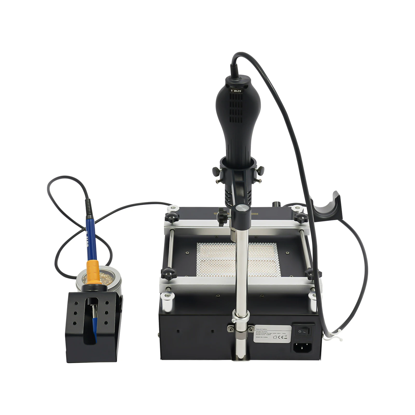 1200W Hot Air Rework SMD Soldering Station With Heat Gun Set Temperature LED Screen Display For Electronics Repairs