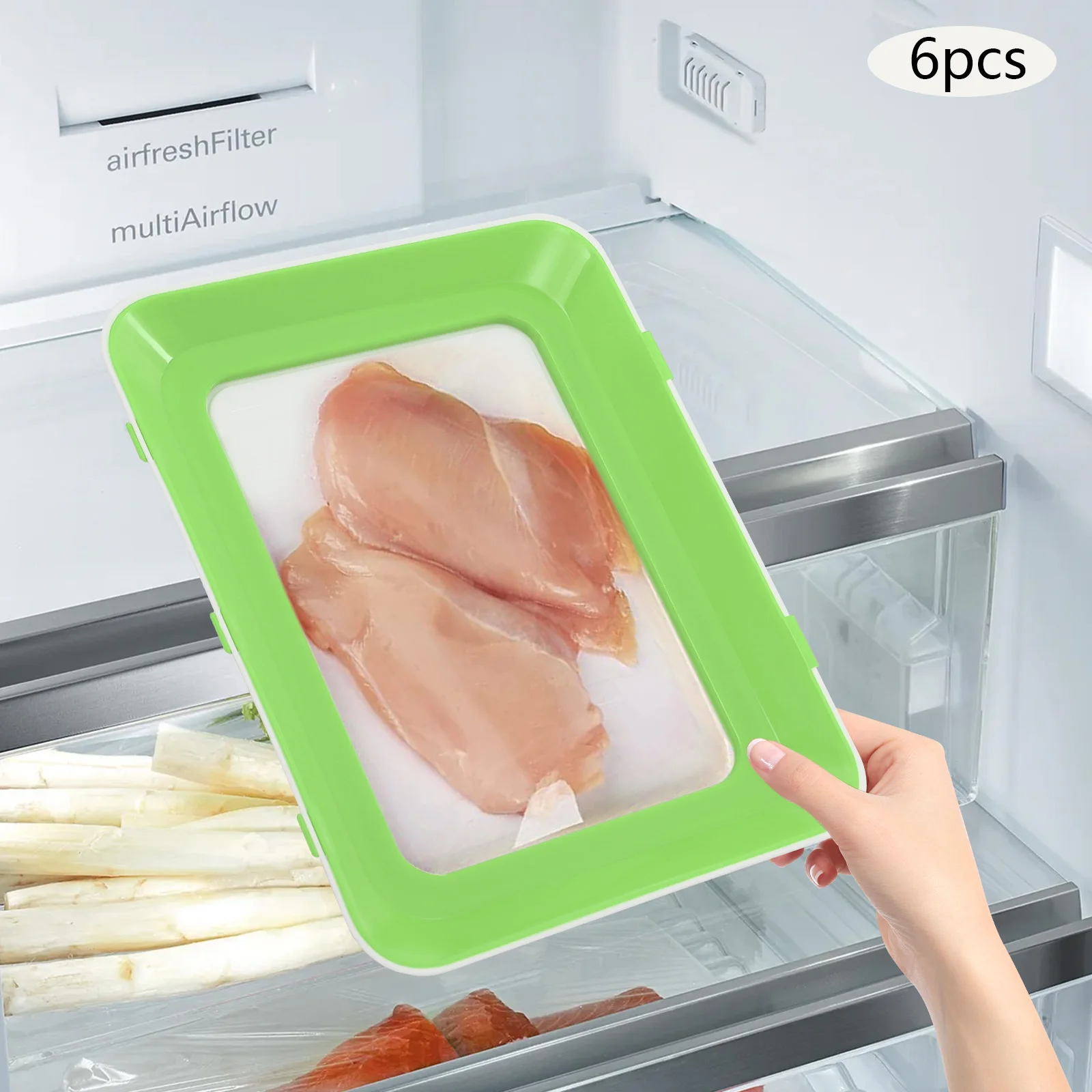 8pcs/6pcs/4pcs Reusable Food Storage Containers Airtight Lock Freshness Plates Set Stackable for Fridge/Freezer