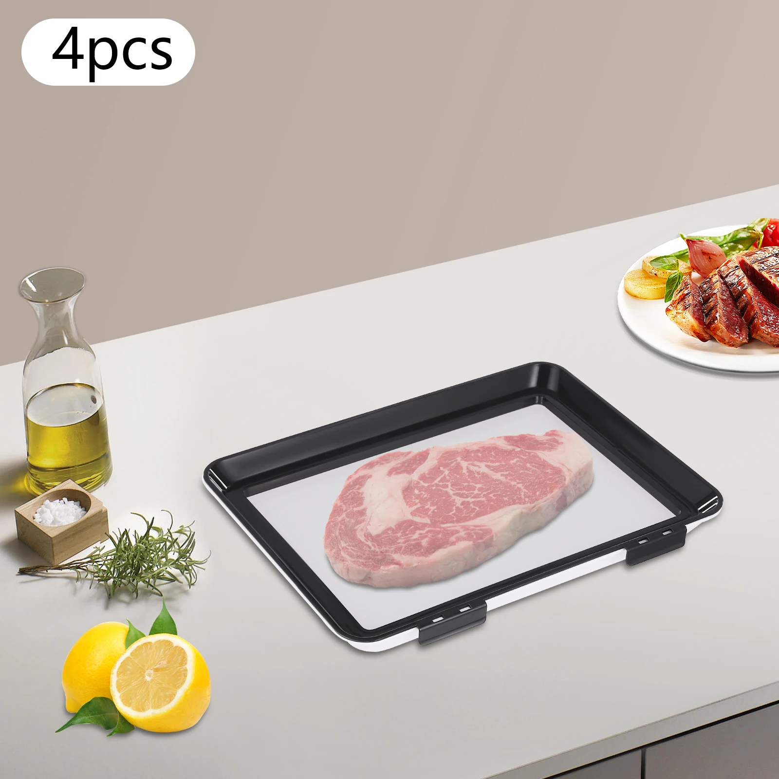 8pcs/6pcs/4pcs Reusable Food Storage Containers Airtight Lock Freshness Plates Set Stackable for Fridge/Freezer
