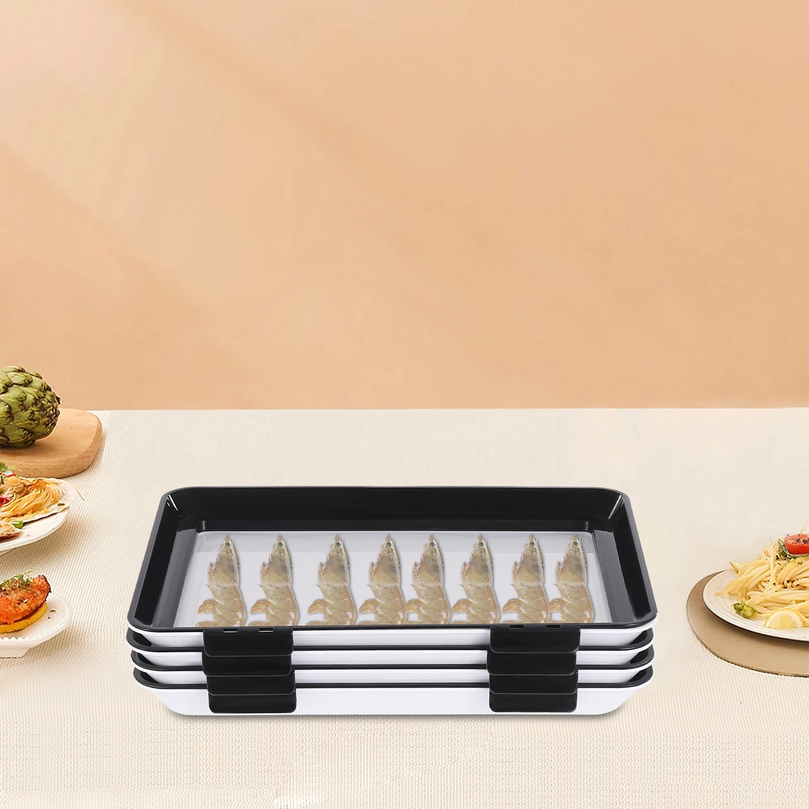 8pcs/6pcs/4pcs Reusable Food Storage Containers Airtight Lock Freshness Plates Set Stackable for Fridge/Freezer