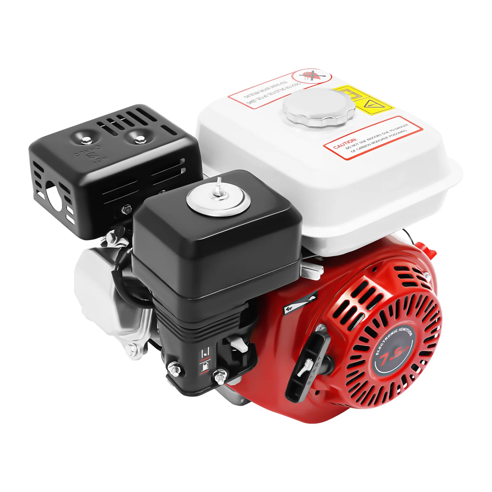 7.5HP 212CC OHV 4-Stroke Gasoline Engine 3600RPM, 20mm Crankshaft Recoil Start Air Cooled Petrol Engine for Go Kart Water Pump