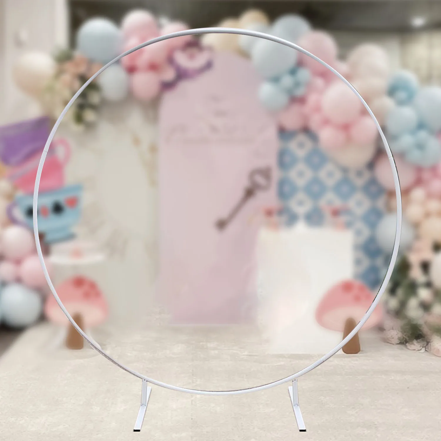 Metal Wedding Balloon Arch Stand Circular Wreath Balloon Party Decoration Backdrop Birthday Baby Shower Event Decor Arch Frame
