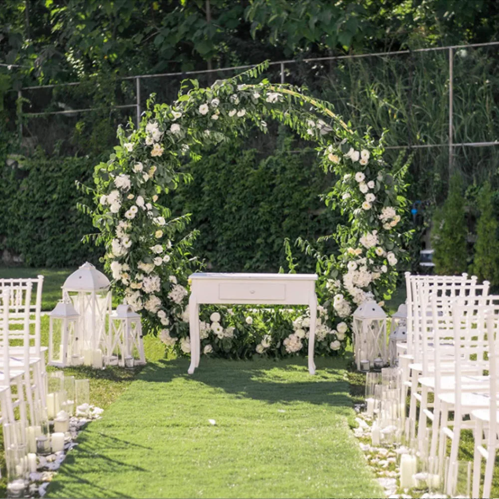 Metal Wedding Balloon Arch Stand Circular Wreath Balloon Party Decoration Backdrop Birthday Baby Shower Event Decor Arch Frame