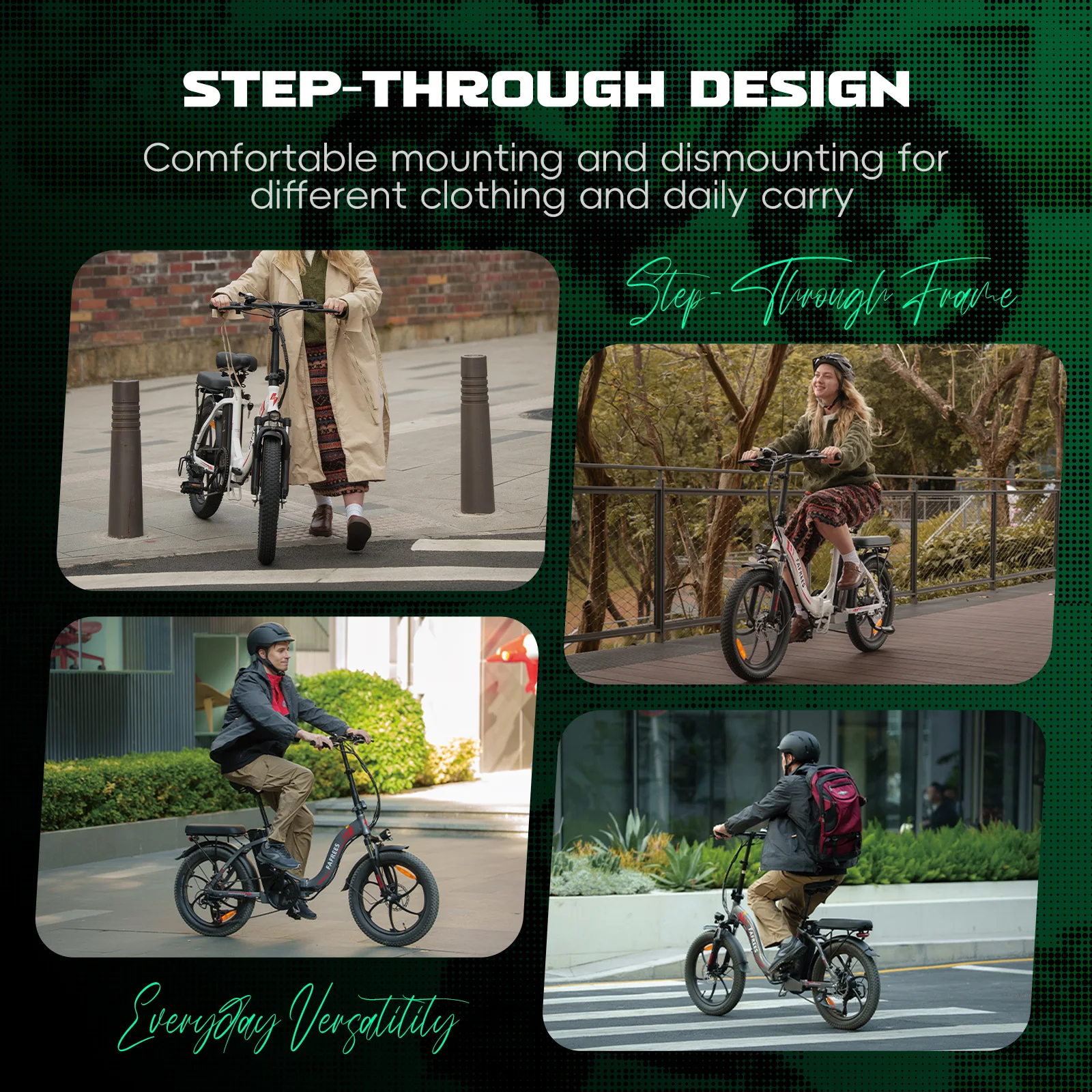 Fafrees Folding Electric Bicycle Adults 20 Inch Fat Tire City E-bike with 36V 18Ah Removable Battery 90km Range