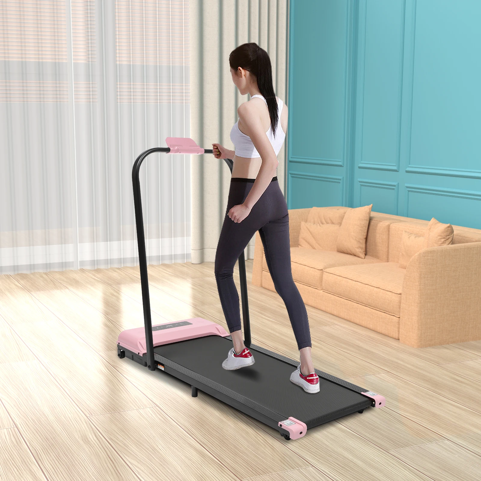 Folding Treadmill LED Display Screen 3.0HP Under Desk Electric Treadmill Walking Pure Copper Silent Motor