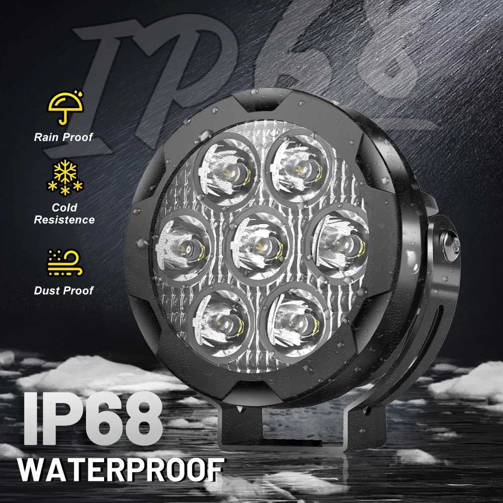 UNISHINE 4.5" Round LED Work Lights Spotlight 3.5inch LED Fog Lights Driving Lamp 6000K 3000K For Motorcycle SUV Trucks 12-32V