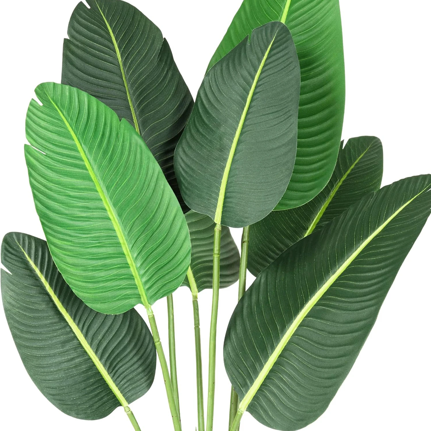 2pcs Artificial Tree Bird of Paradise 120cm Fake Banana Leaf Plant Faux Potted Tree for Home Indoor Outdoor Office Decor