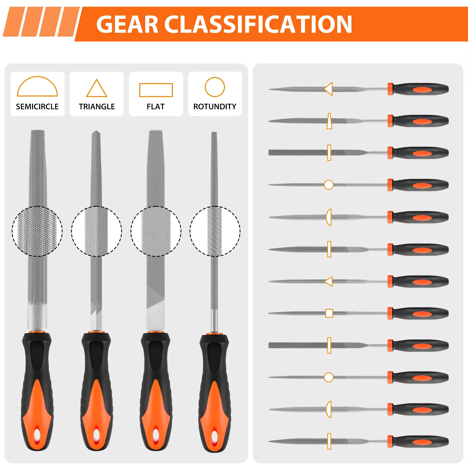 DayPlus 17pc Alloy Steel File Set Precision Round Half-Round Flat Square Triangular Hand File Steel Rasp Needle Woodworking File