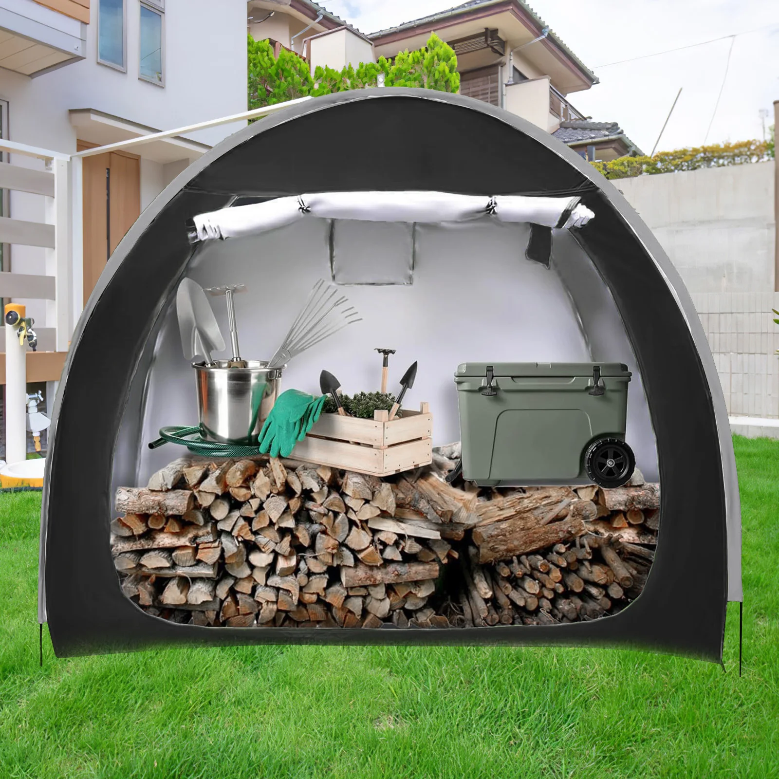 Bicycle Tent for 2 bikes Outdoor 210D Oxford Fabric Bicycle Cover Storage Waterproof Bicycle Cover for Camping Mini Bike Garag