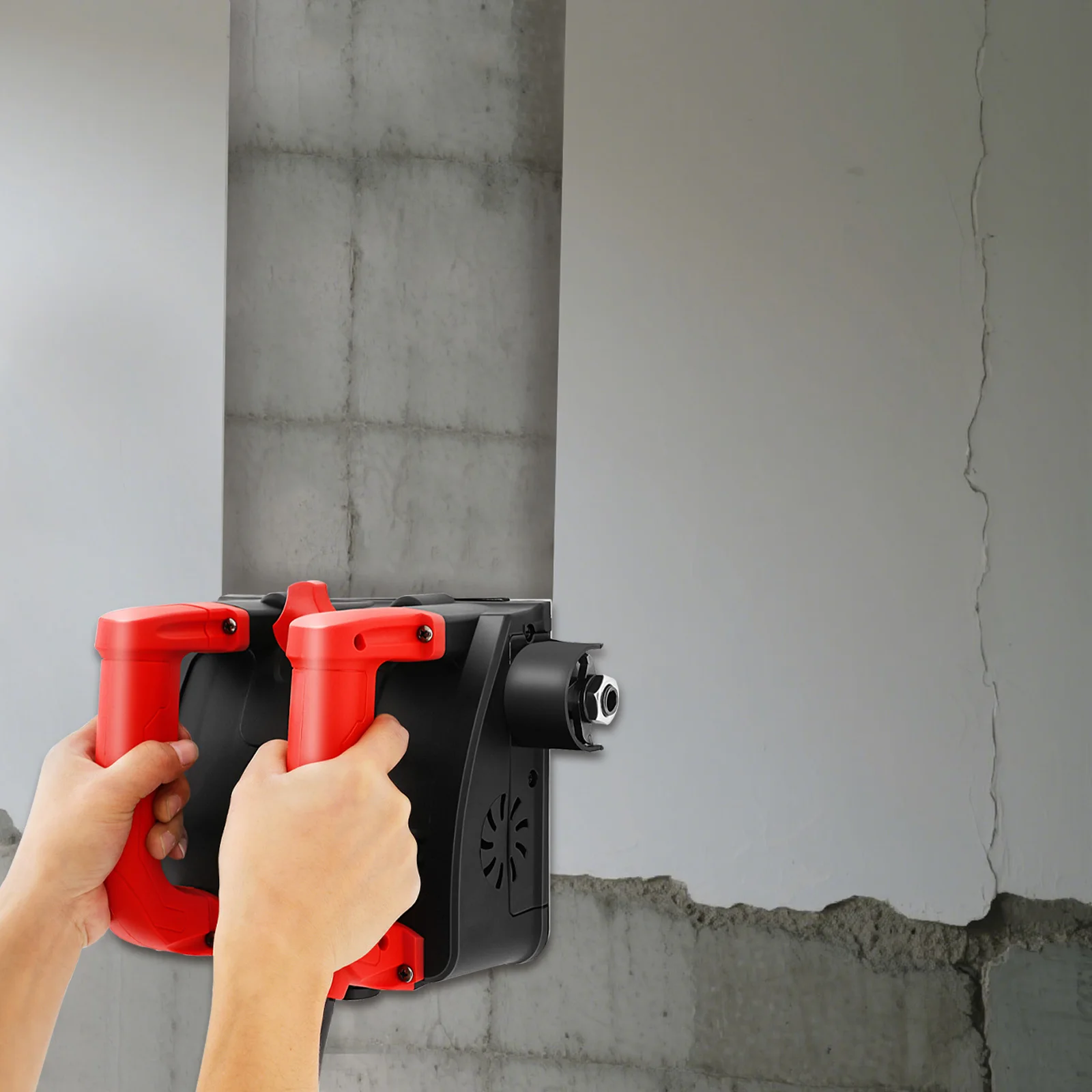1200W Electric Wall Shovel Machine Concrete Miller Machine 3000RPM Dust-Free Renovation Tool for Interior/Exterior Walls