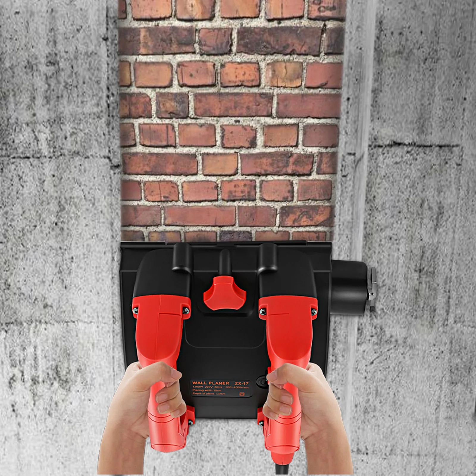 1200W Electric Wall Shovel Machine Concrete Miller Machine 3000RPM Dust-Free Renovation Tool for Interior/Exterior Walls