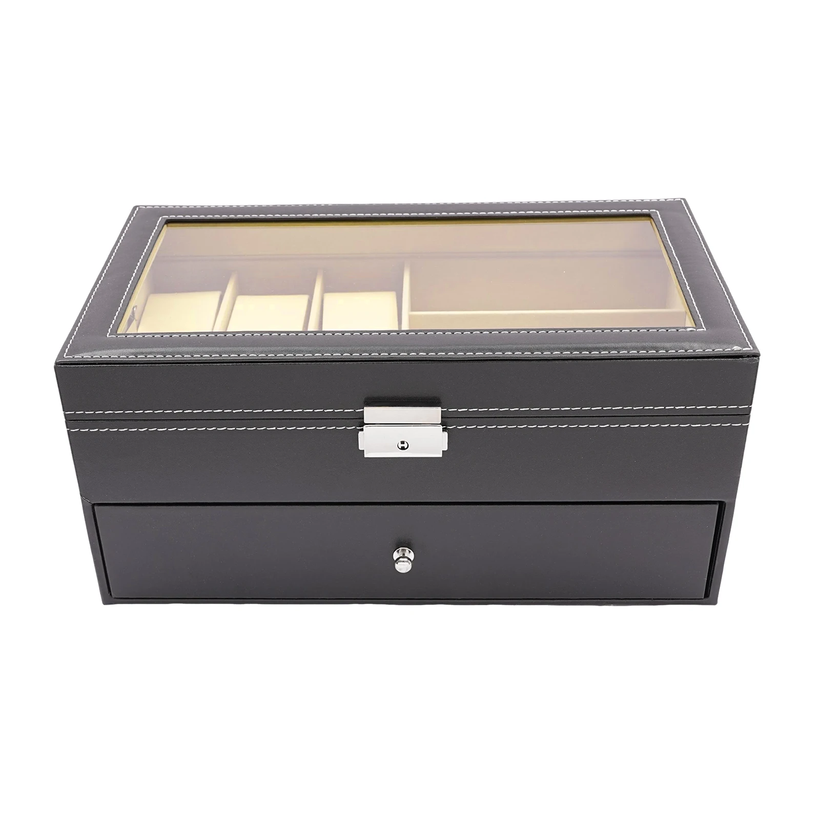 Watch Box, Display Watch and Sunglasses Jewellery Box, 6 Watch Box Jewellery Case and 9 Slots Sunglasses Organiser, Glasses Case