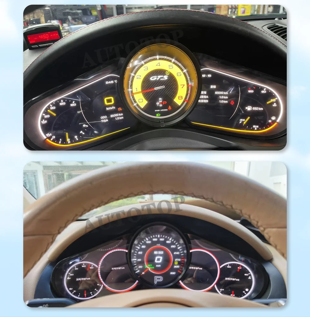 AUTOTOP 12.3" OEM FIT Digital Dashboard Gauge Cluster for Porsche 911 2012-2019 LCD Instrument Panel Speedometer Linux System