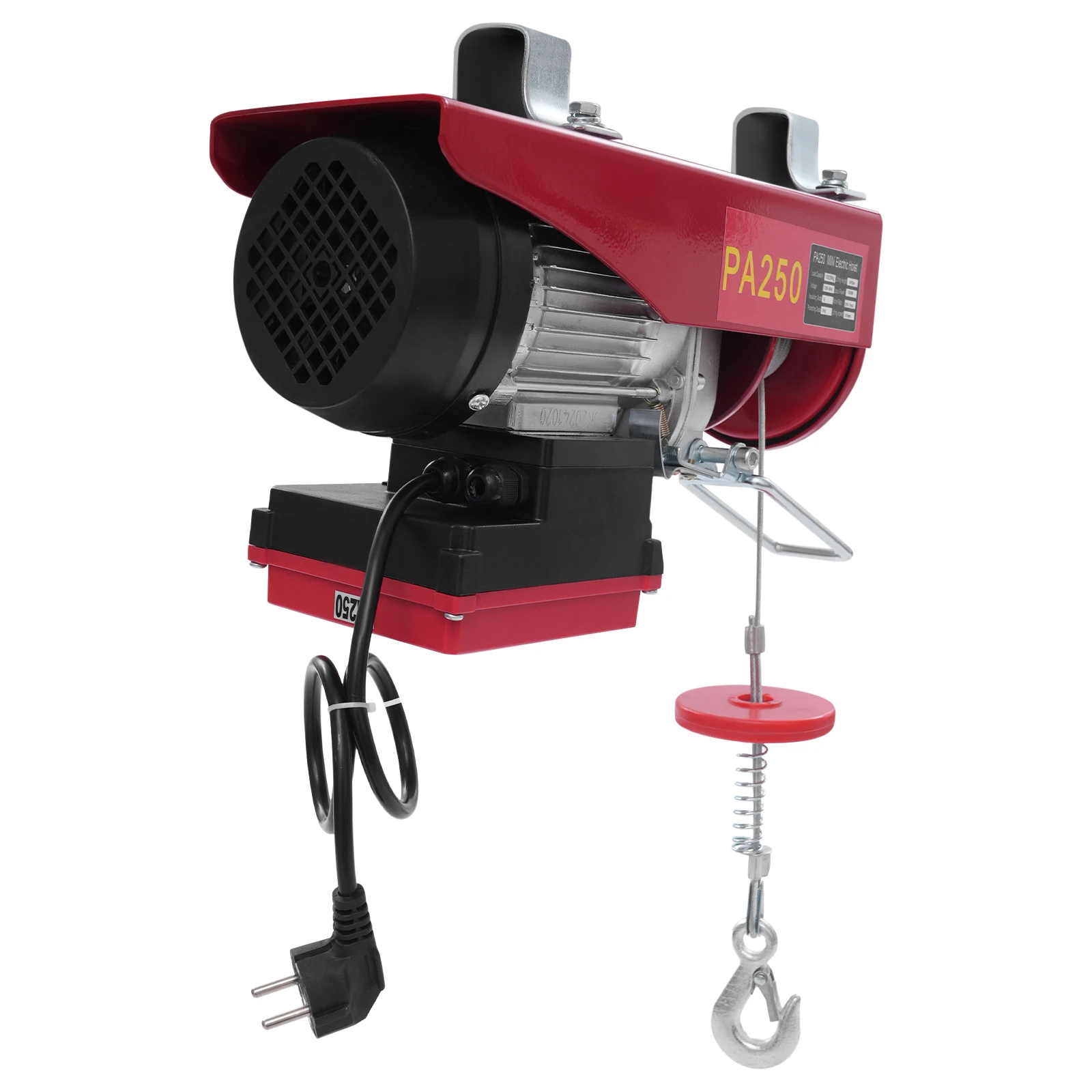 250kg Double Rope Electric Hoist 12m/39.37ft Lifting Crane 550w Wireless Remote Control Cable Hoist Winch w/h Installation Brack