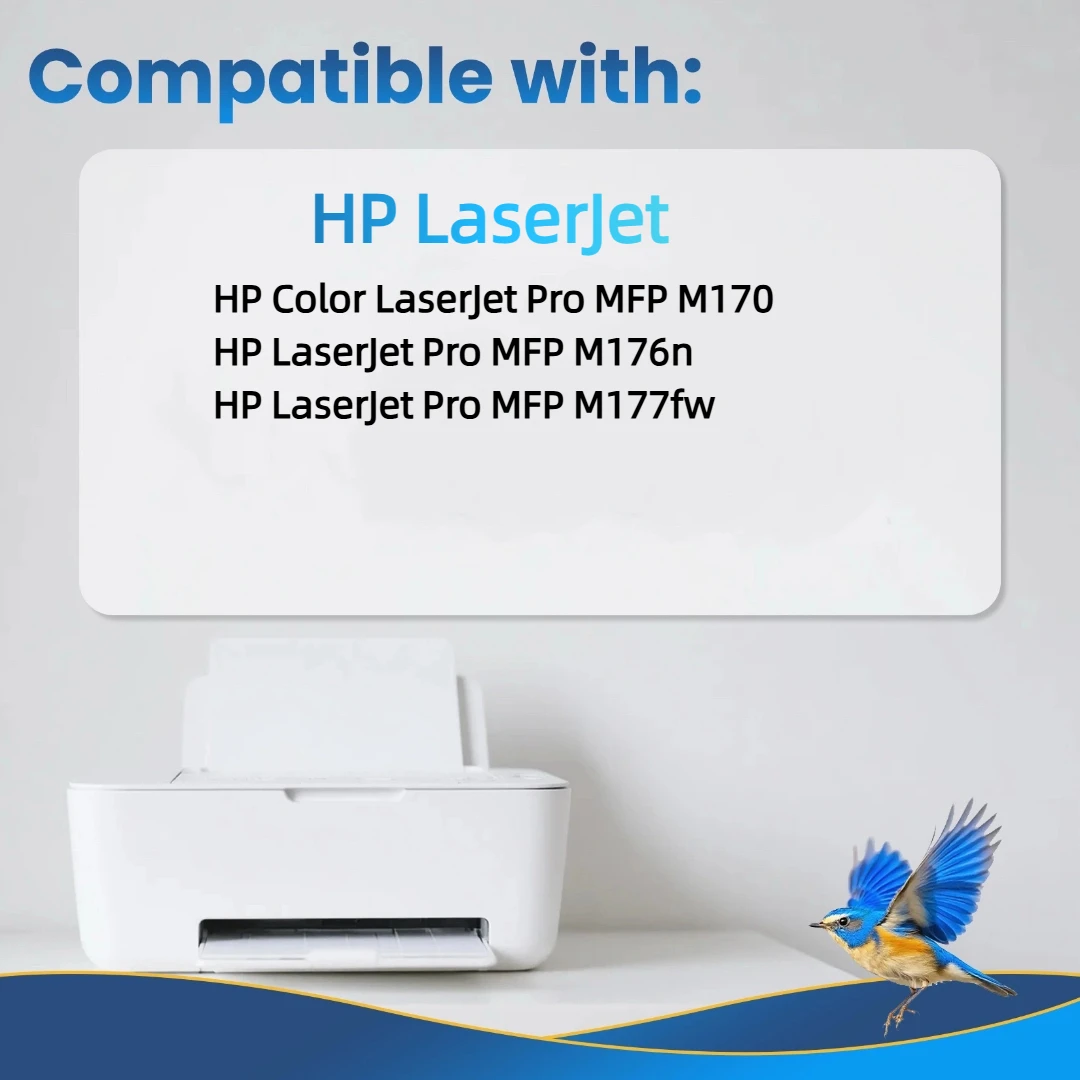 Jhaan 130A Compatible with HP CF350A CF351A CF352A CF353A Toner Cartridges for HP Color Laserjet Pro MFP M176n M177fw Printers
