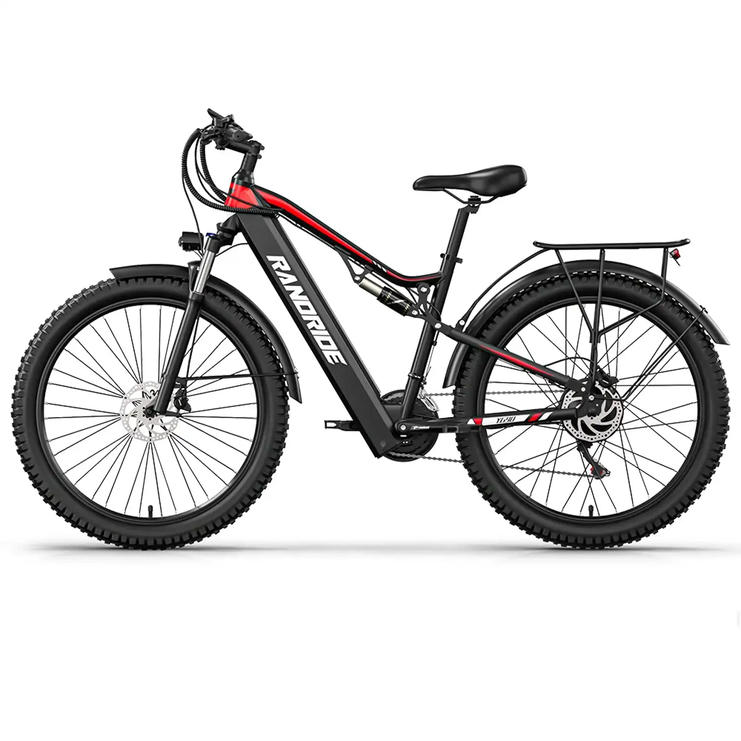 RANDRIDE YG90B Electric Bike 1000W Motor 45km/h Max Speed 48V17Ah Removable Battery 80-90KM Max Range 27.5*2.4'' CST Tires 120km
